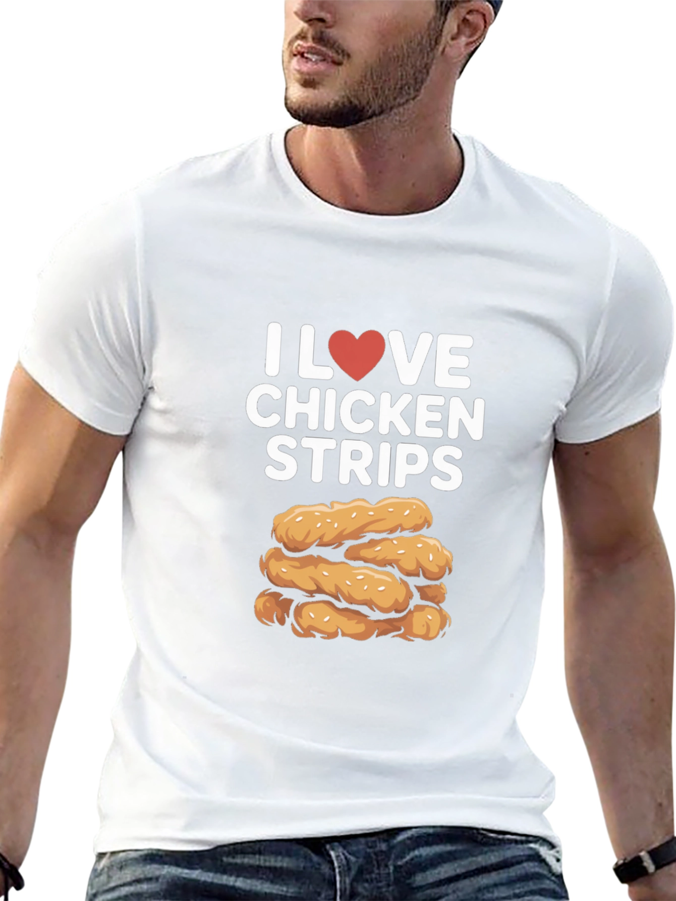 I Love Chicken Strips Black T-Shirt