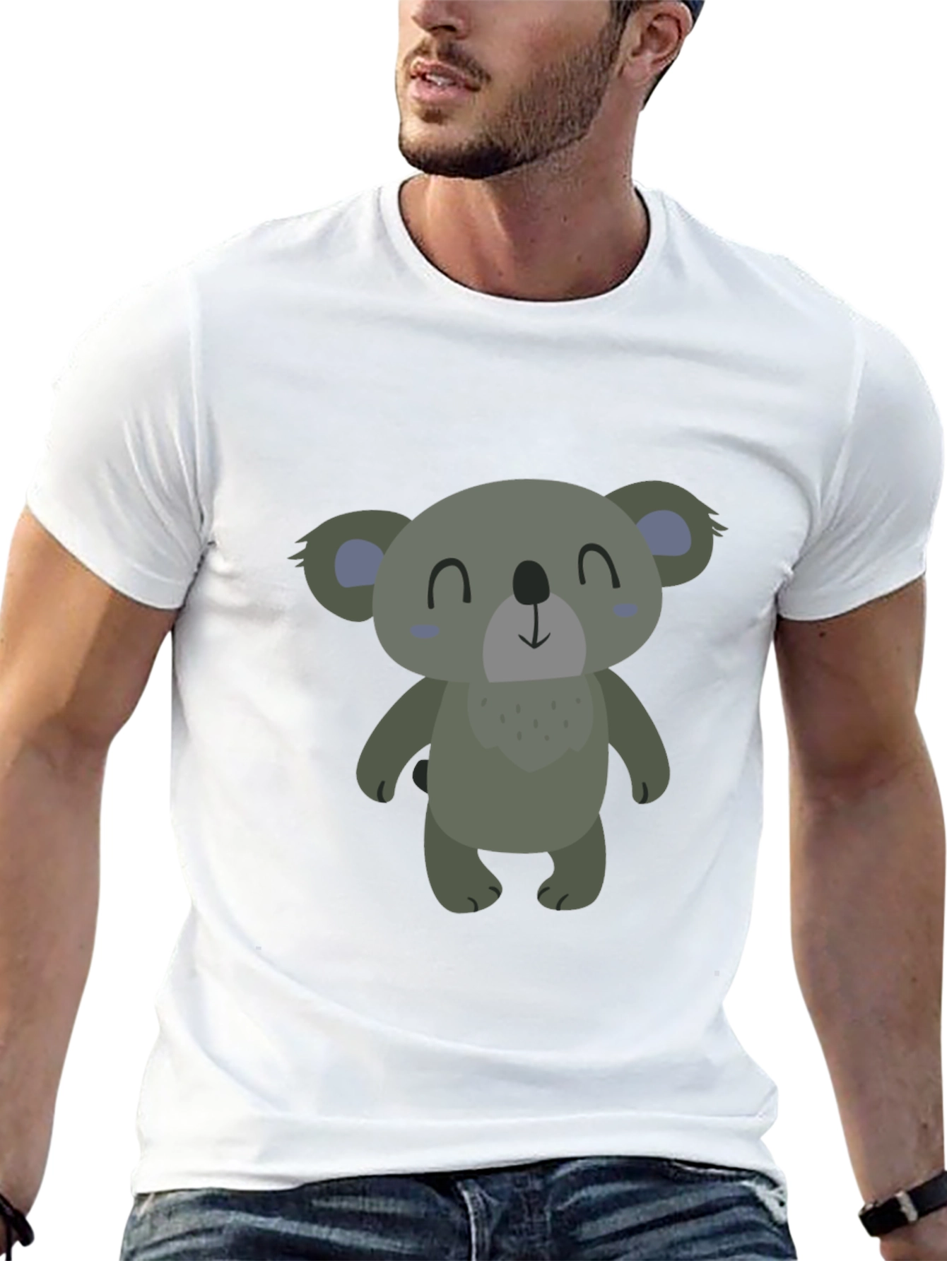 Cute Koala Graphic Black T-Shirt