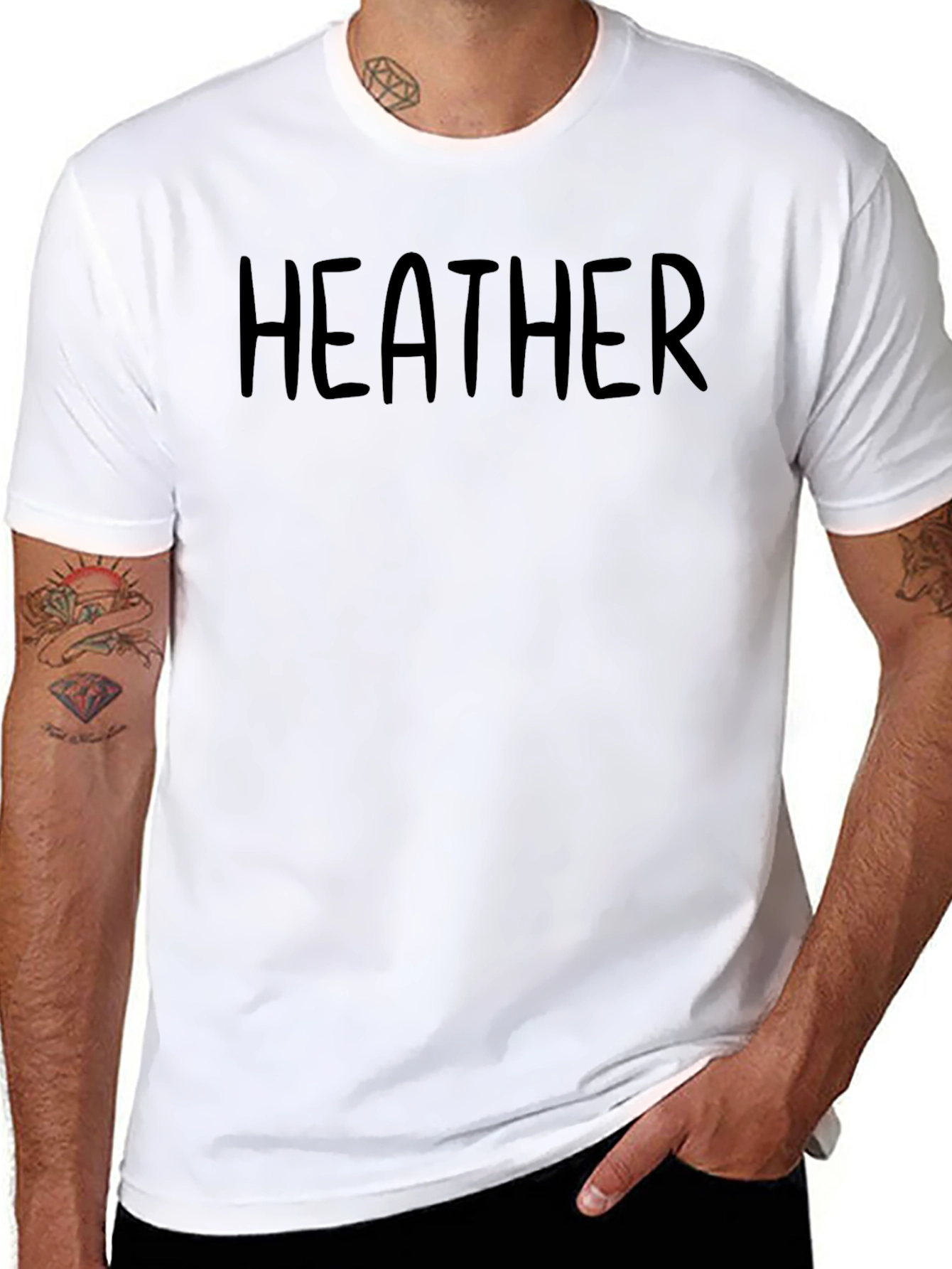 Heather Tee - Cool Black Cotton Casual Top