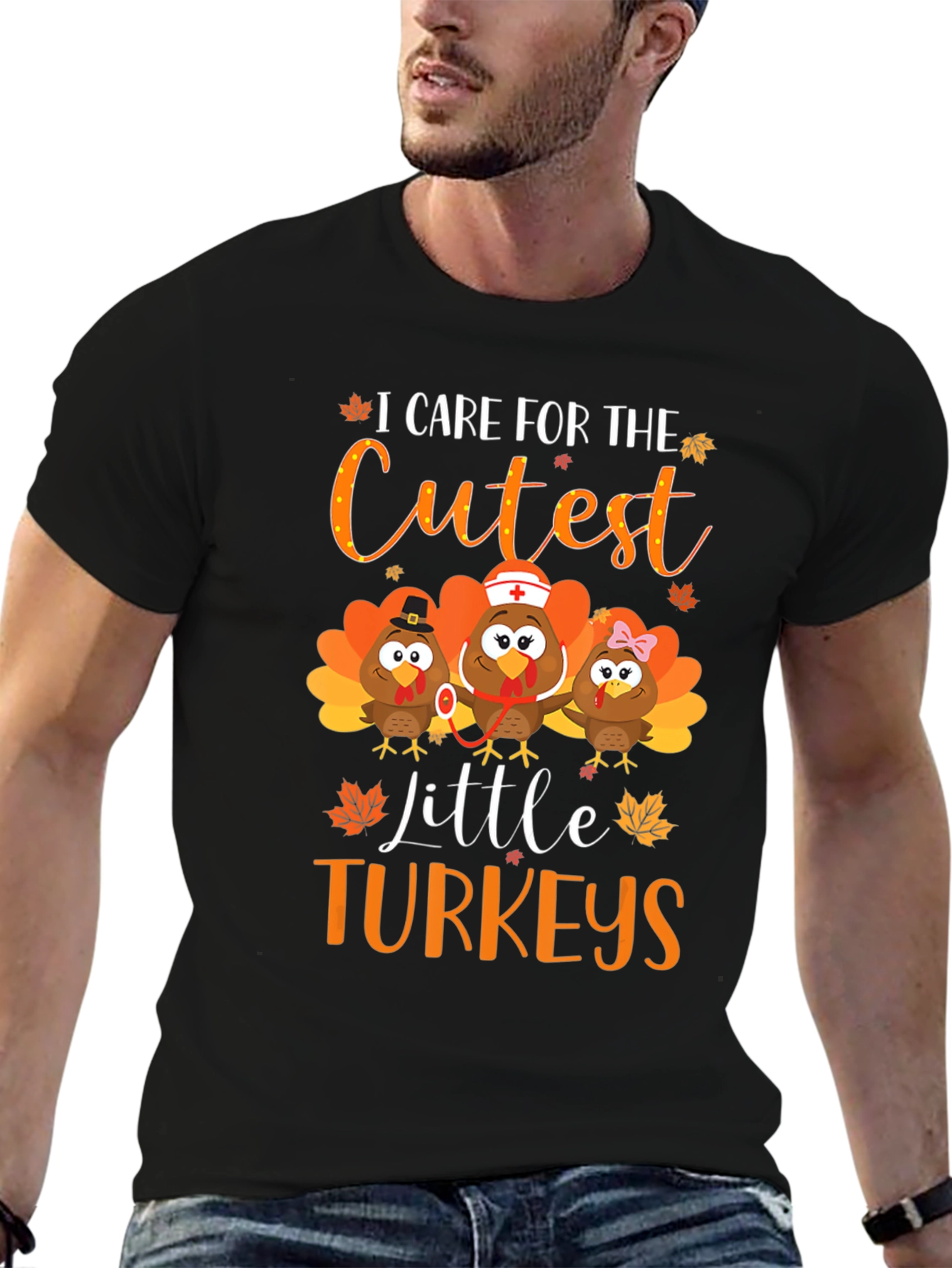 Cute Thanksgiving Turkey Graphic Tee