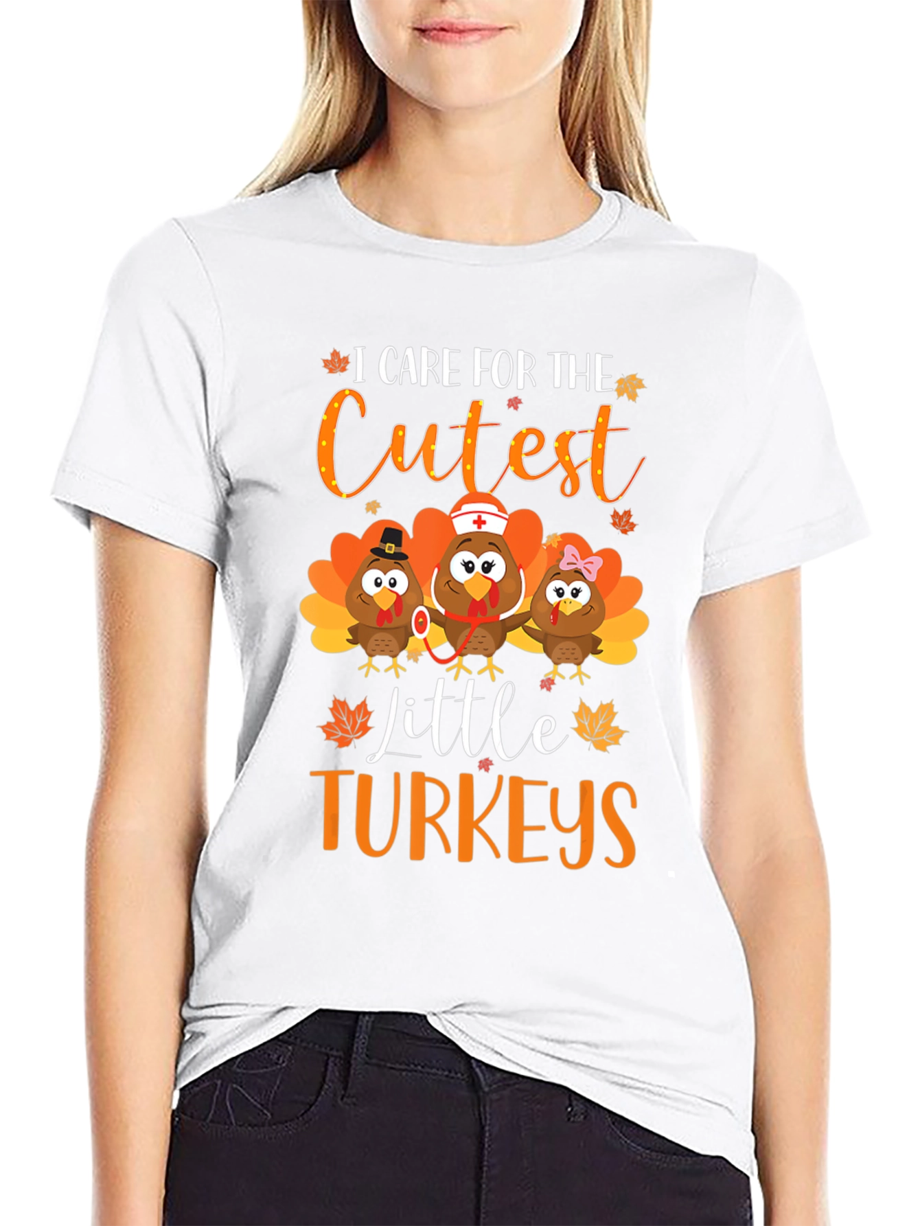 Cute Thanksgiving Turkey Graphic Tee