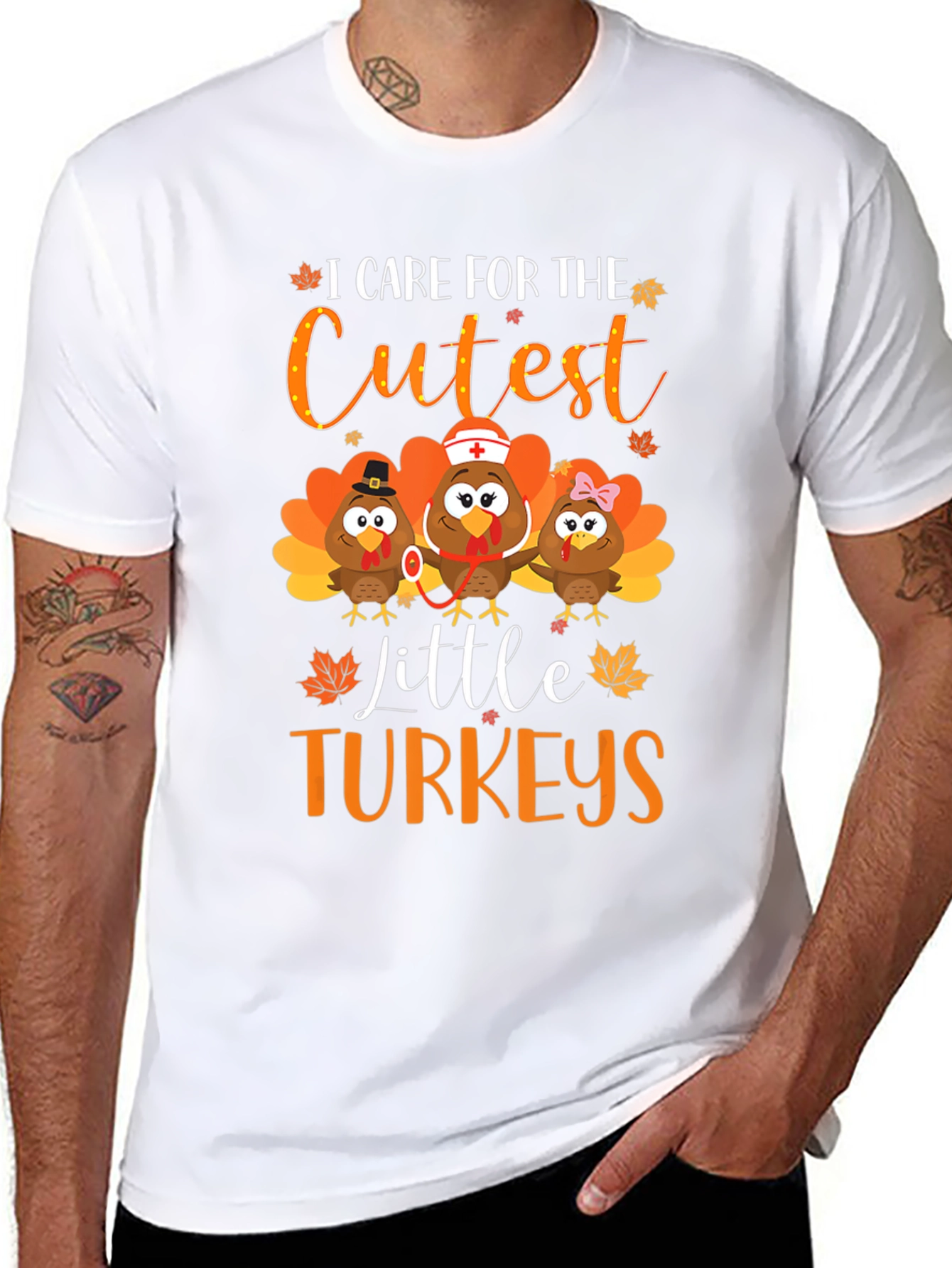 Cute Thanksgiving Turkey Graphic Tee