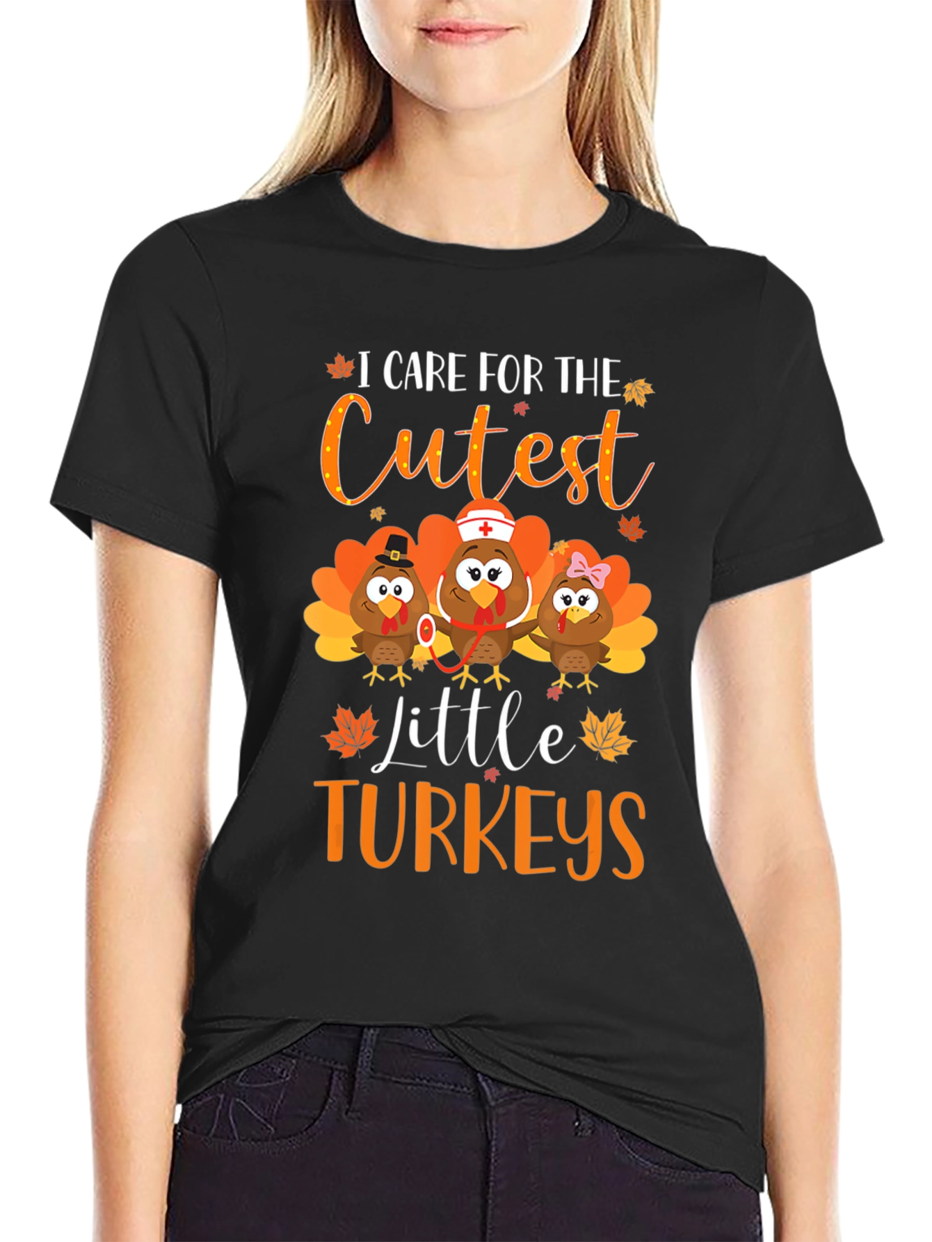 Cute Thanksgiving Turkey Graphic Tee