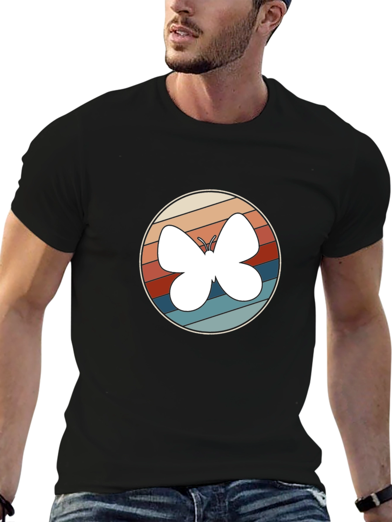 Retro Butterfly Graphic Tee - Stylish Comfort