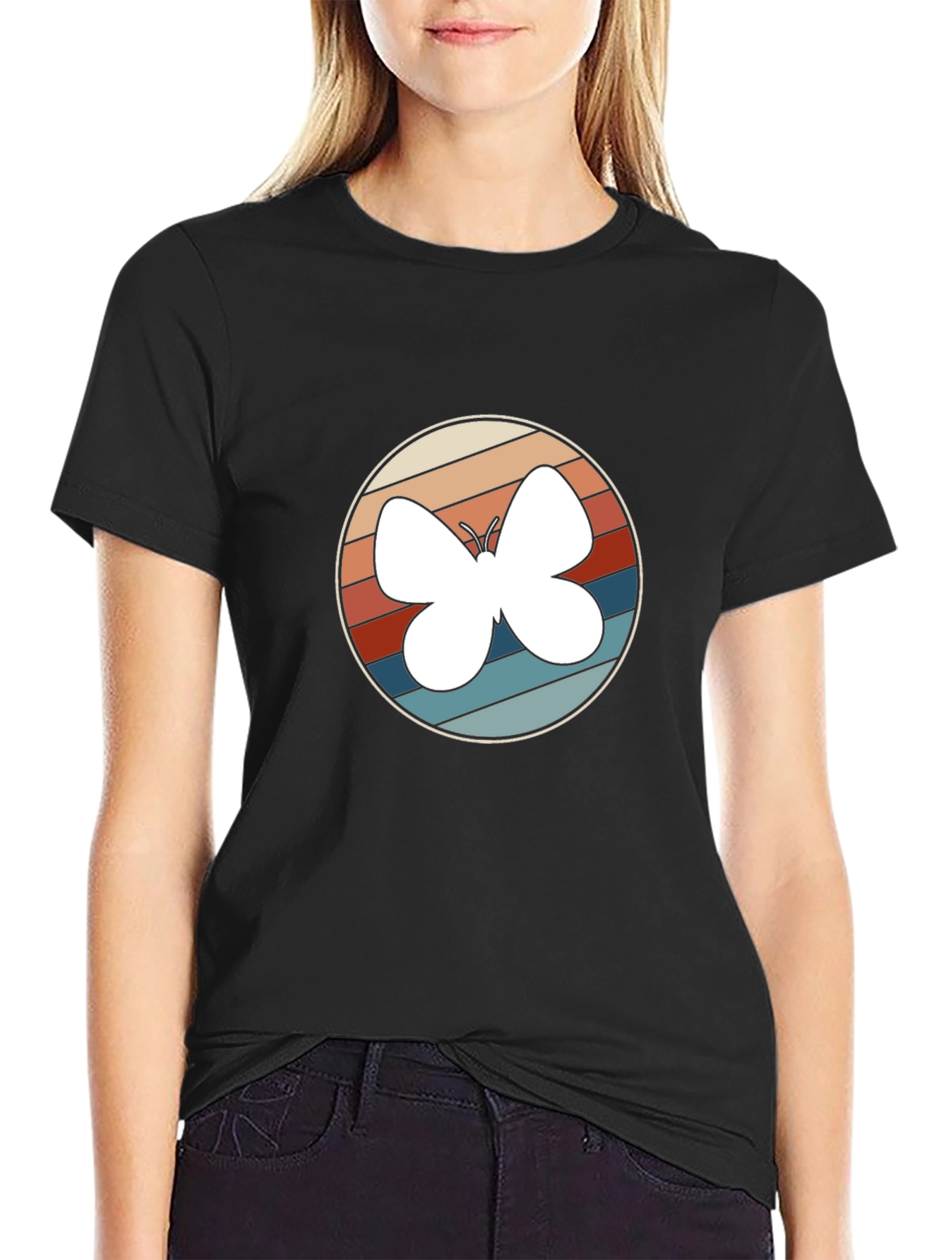 Retro Butterfly Graphic Tee - Stylish Comfort