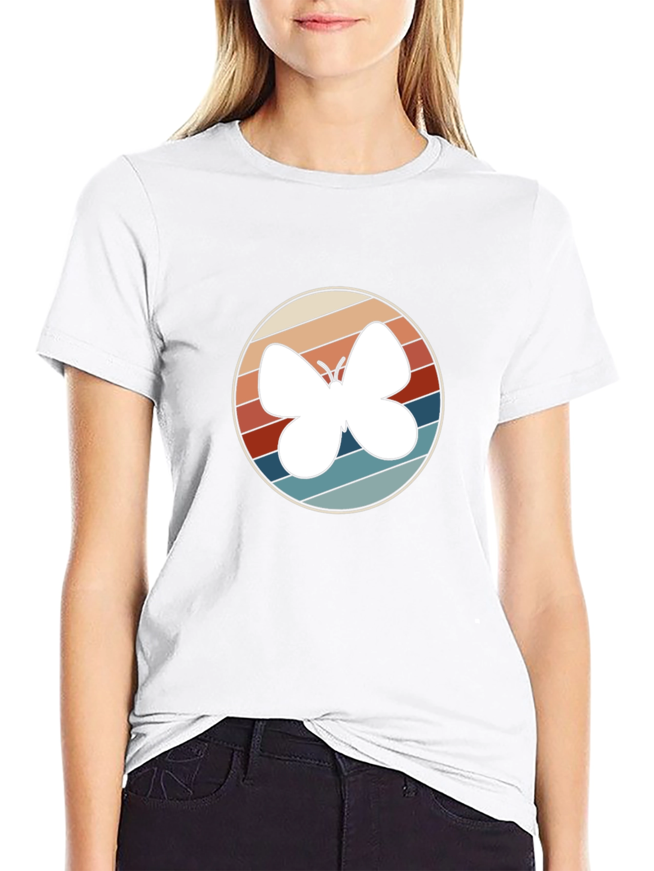 Retro Butterfly Graphic Tee - Stylish Comfort