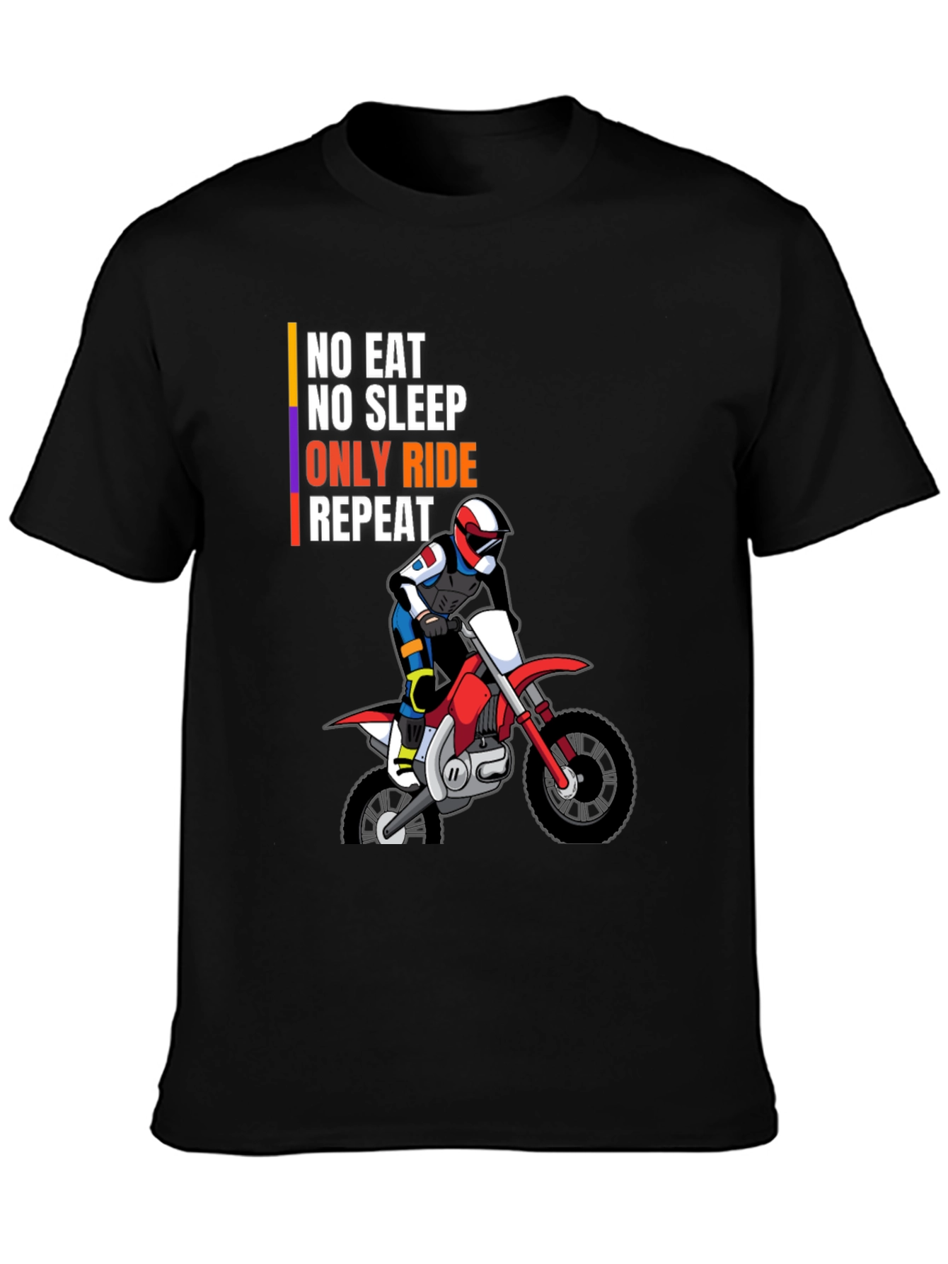 No Eat No Sleep Only Ride Repeat Black T-Shirt