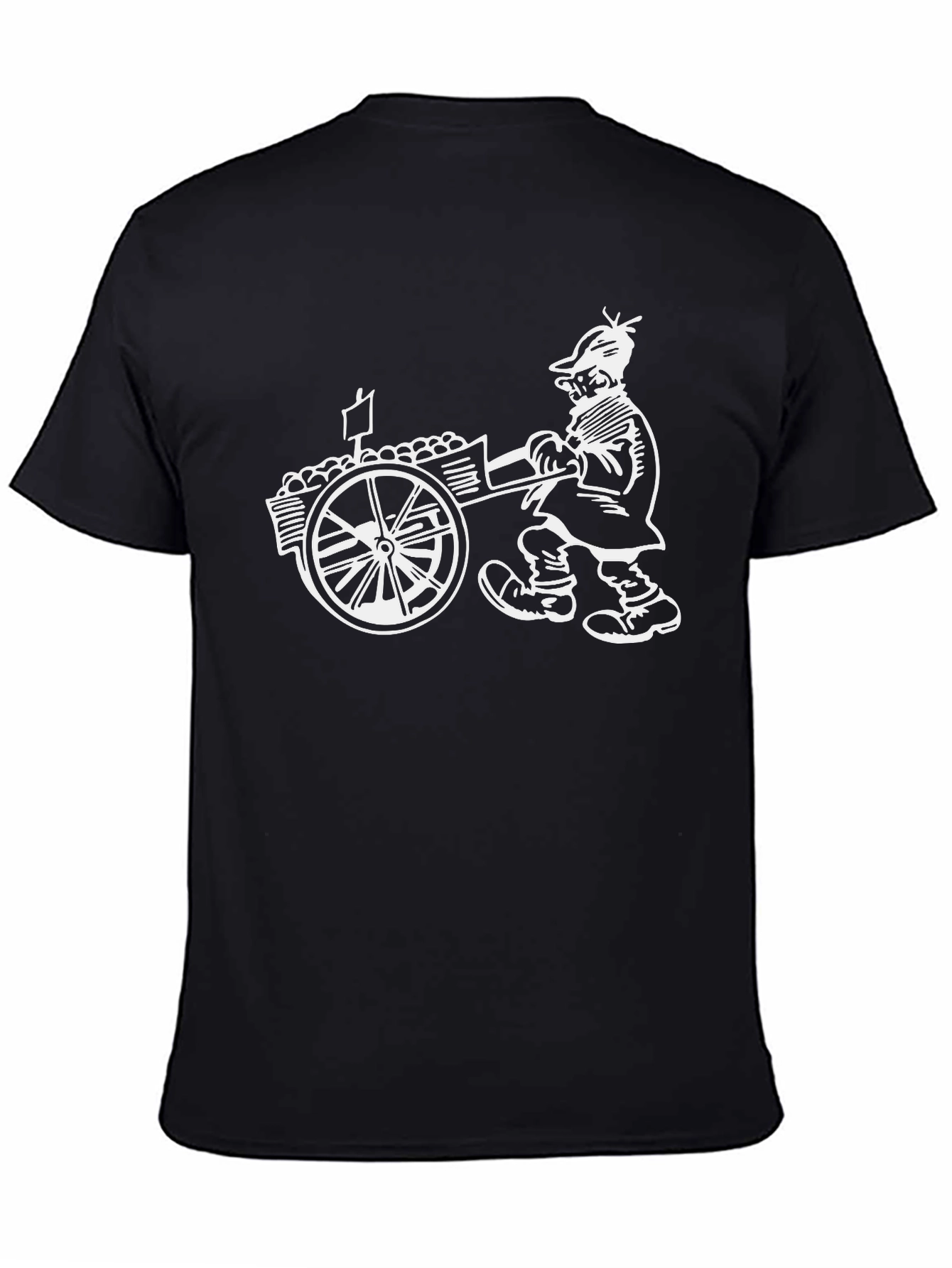 Black T-Shirt - Potato Cart Design