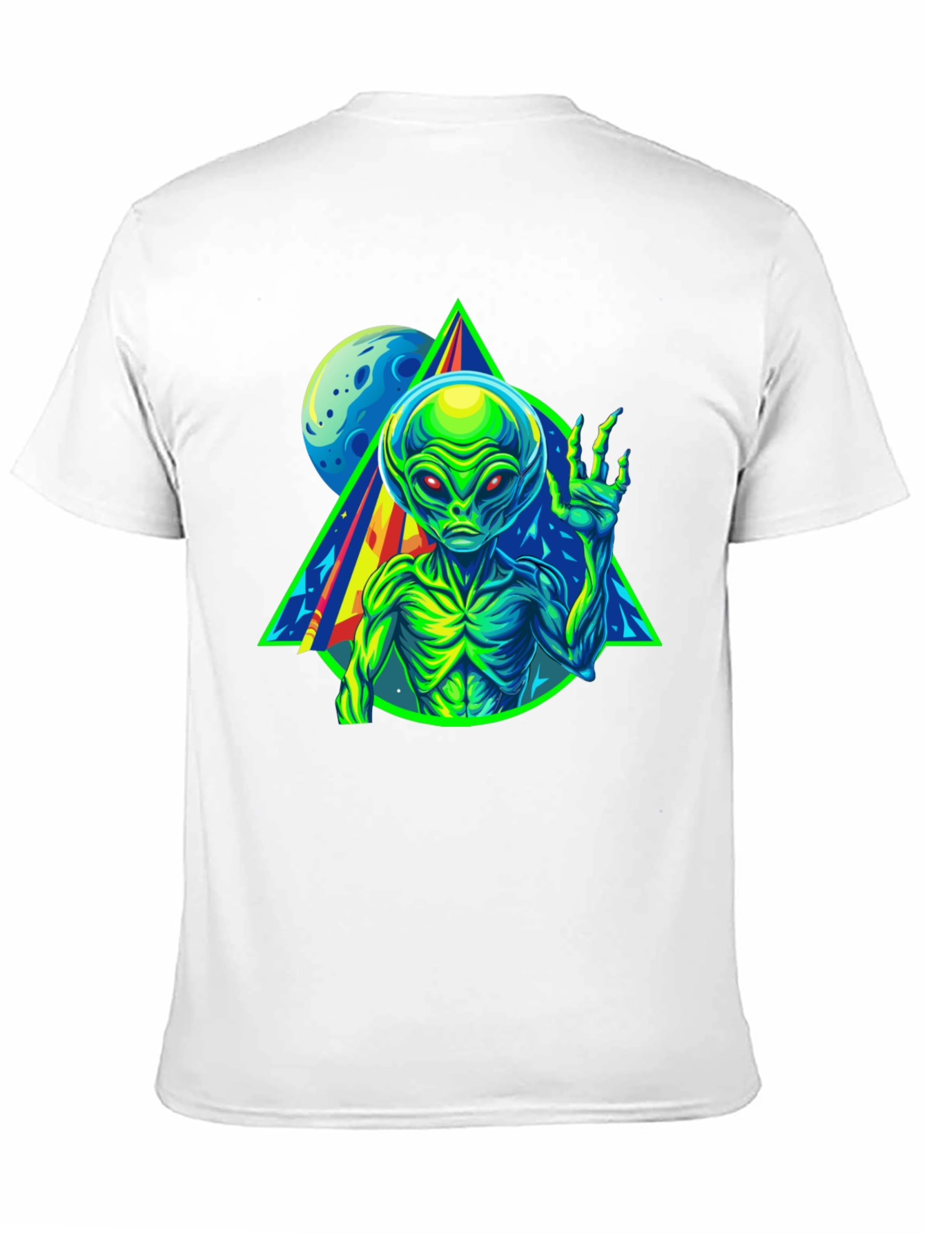 Alien Graphic Tee - Neon Retro Design