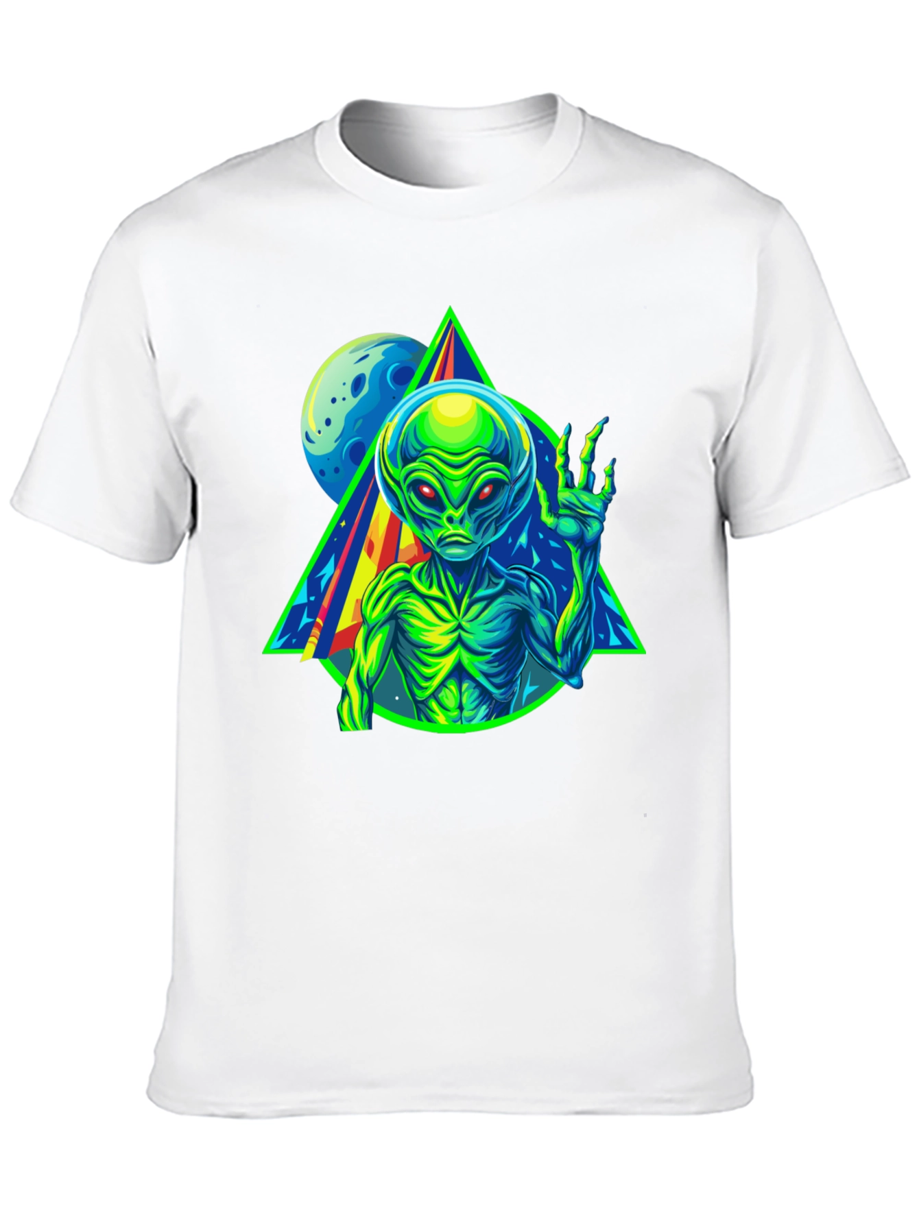 Alien Graphic Tee - Neon Retro Design