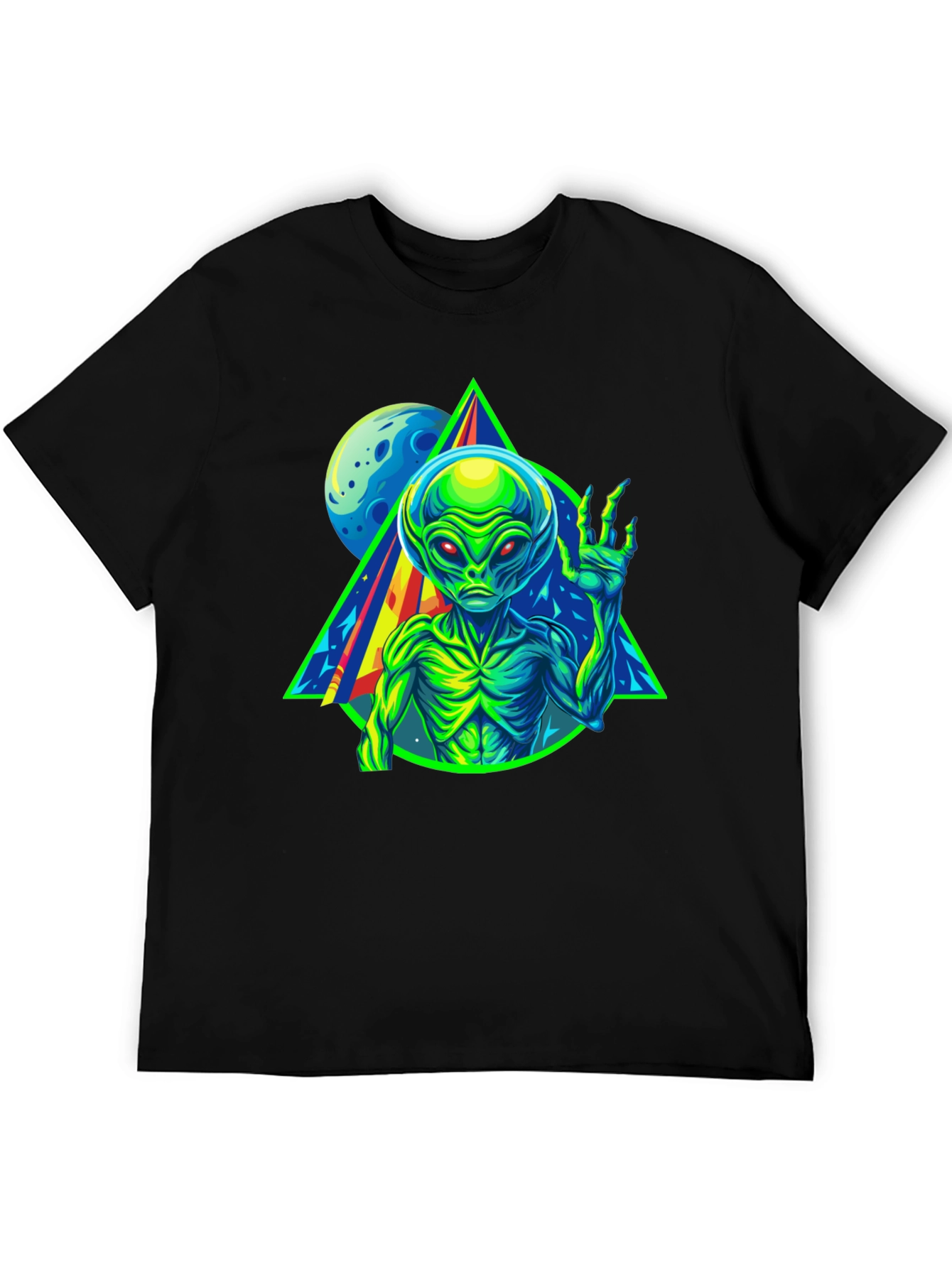 Alien Graphic Tee - Neon Retro Design