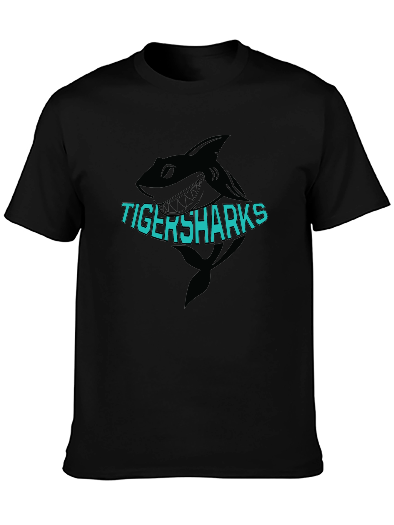 TigerSharks Graphic Print Black T-Shirt