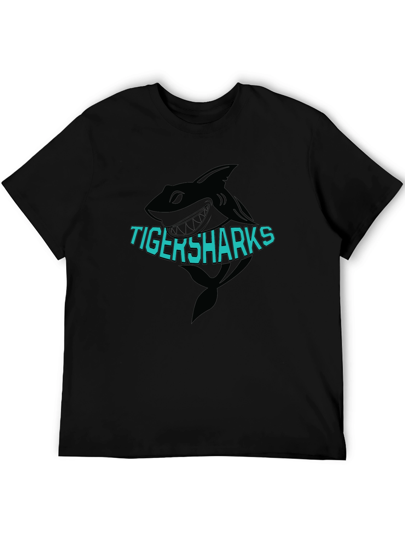 TigerSharks Graphic Print Black T-Shirt