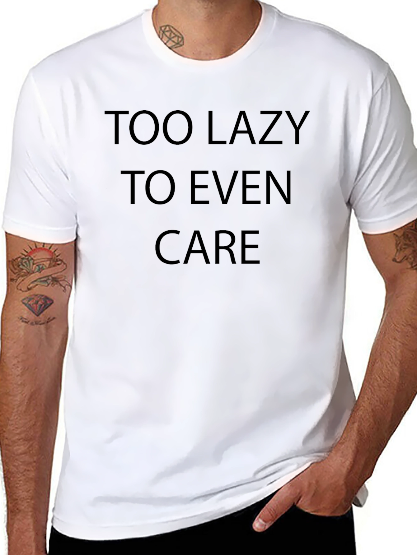 Too Lazy to Even Care T-Shirt - Black