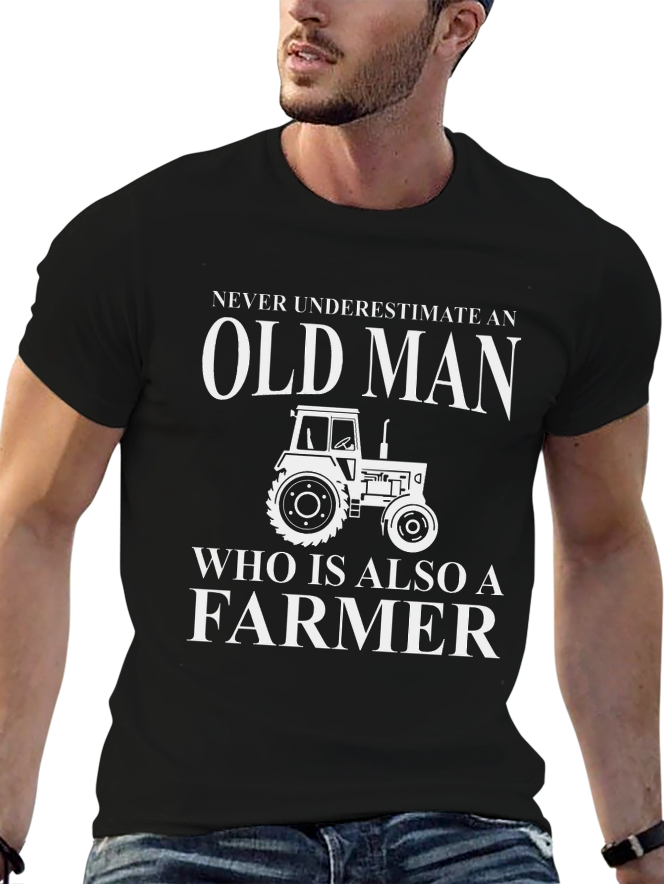 Old Man Farmer T-Shirt - Never Underestimate