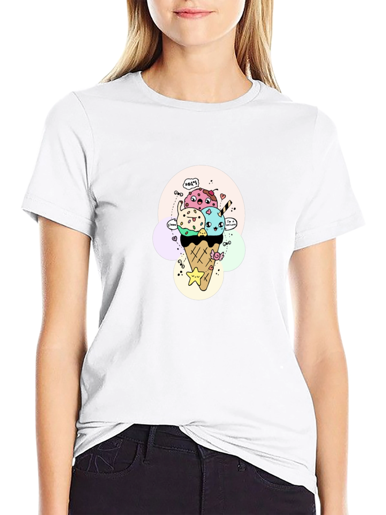 Kawaii Ice Cream Cone Graphic Tee