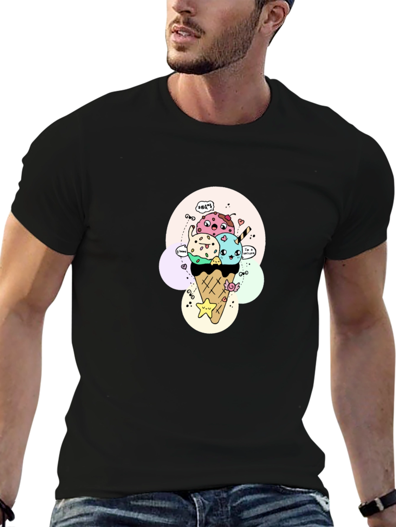 Kawaii Ice Cream Cone Graphic Tee