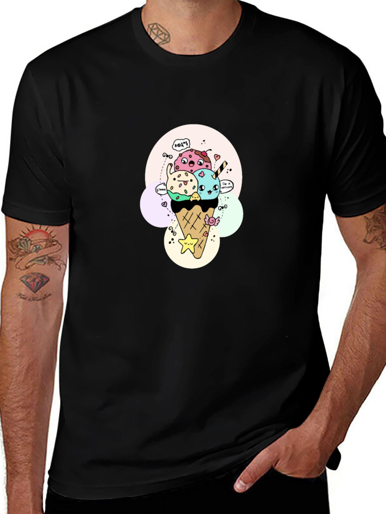 Kawaii Ice Cream Cone Graphic Tee