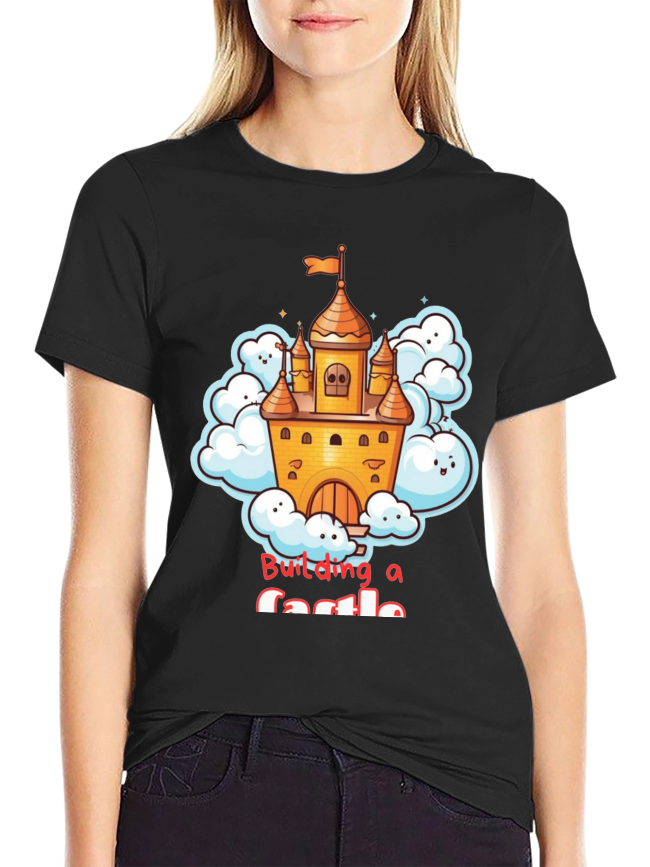 Building a Castle T-Shirt - Fun Cartoon Design