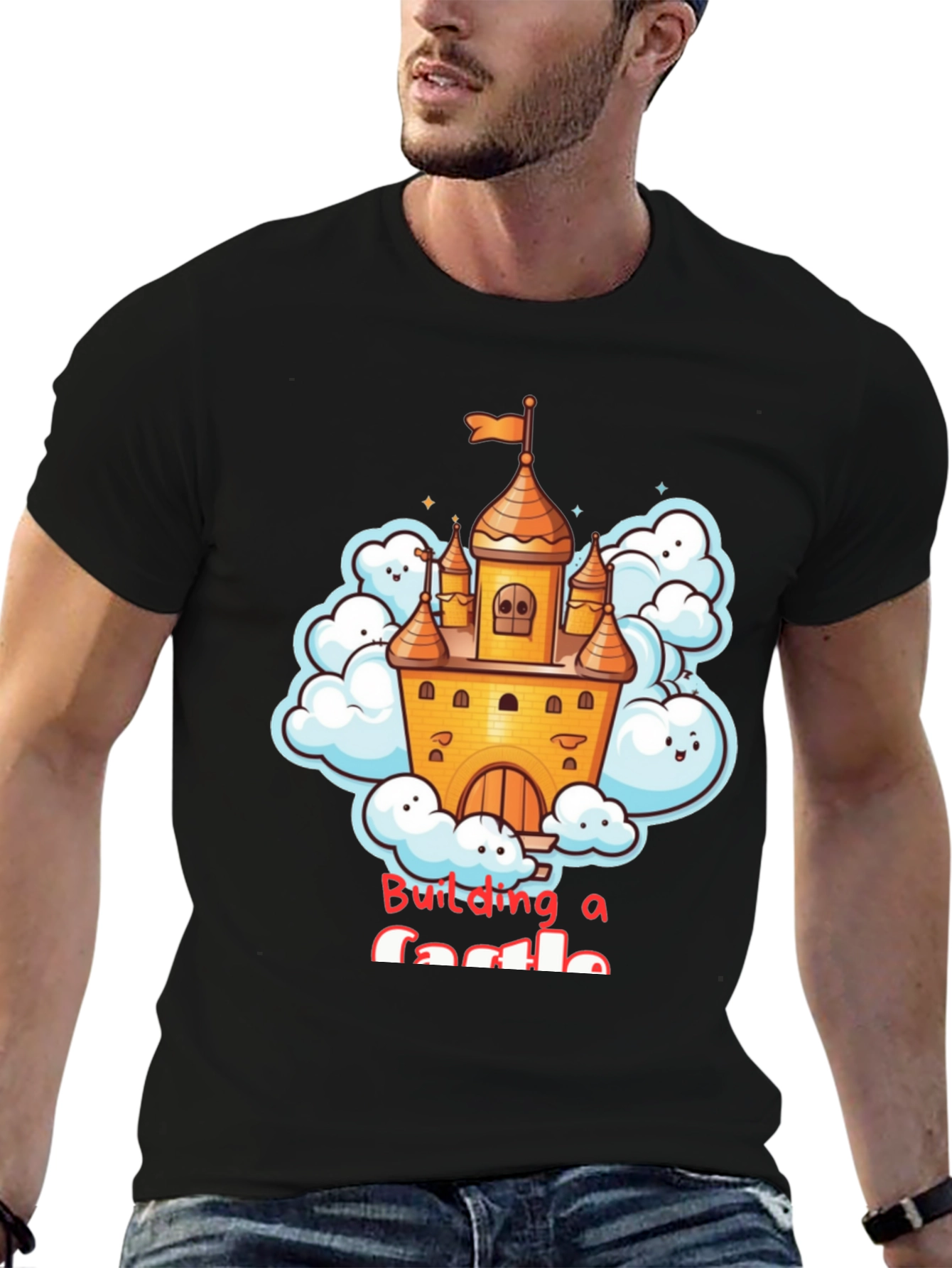 Building a Castle T-Shirt - Fun Cartoon Design