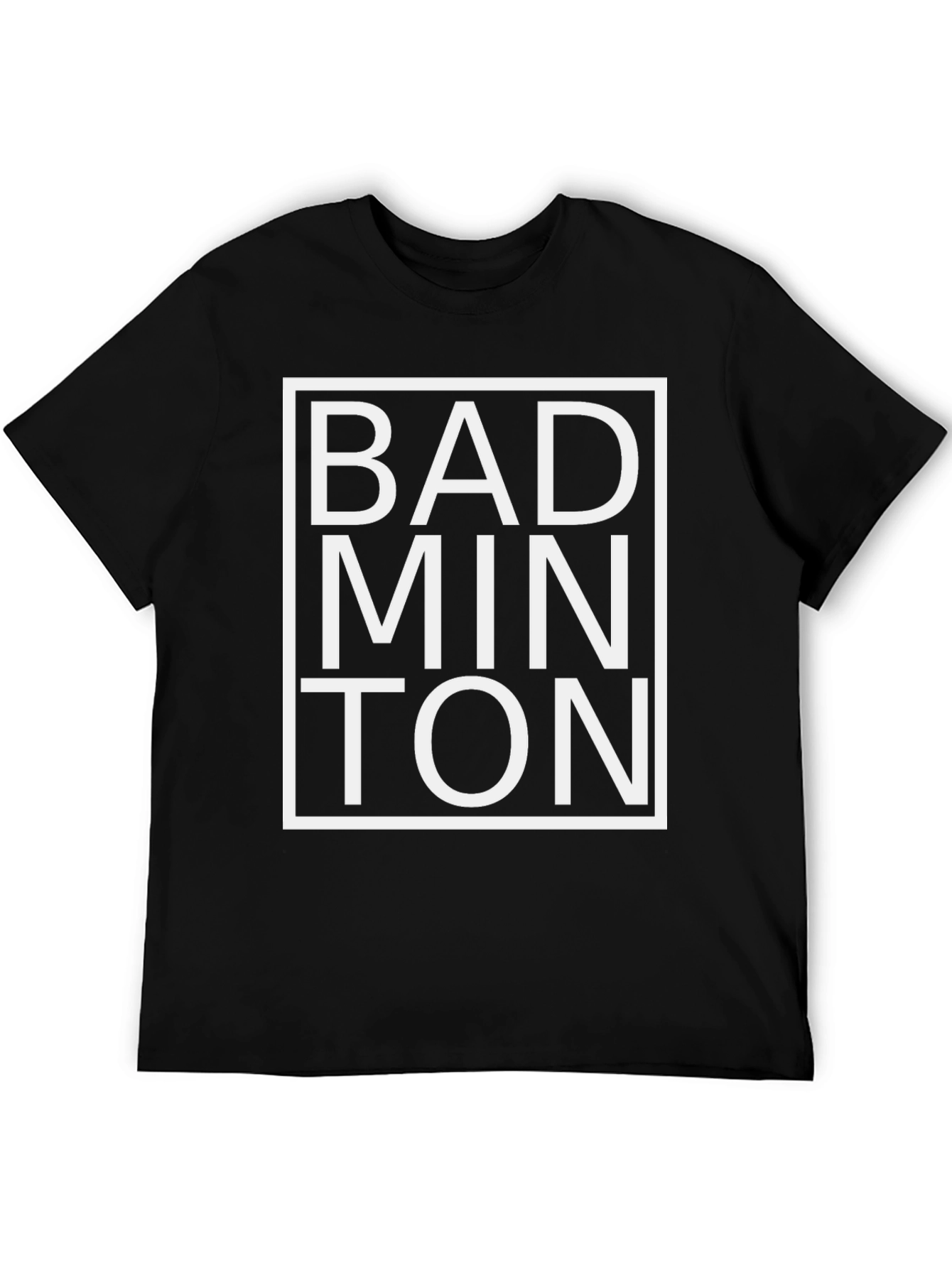 Badminton Graphic Tee - Black Cotton Shirt