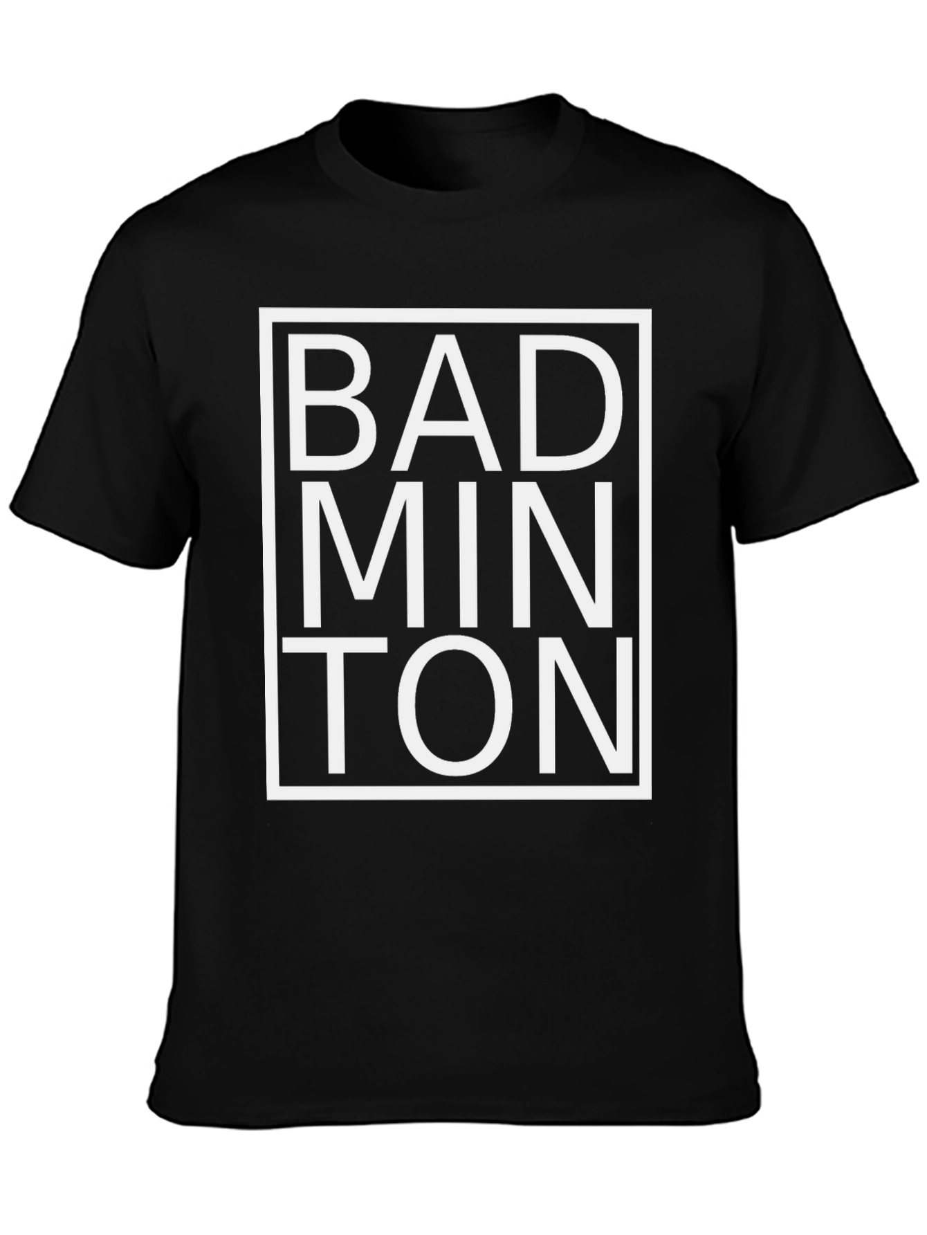 Badminton Graphic Tee - Black Cotton Shirt