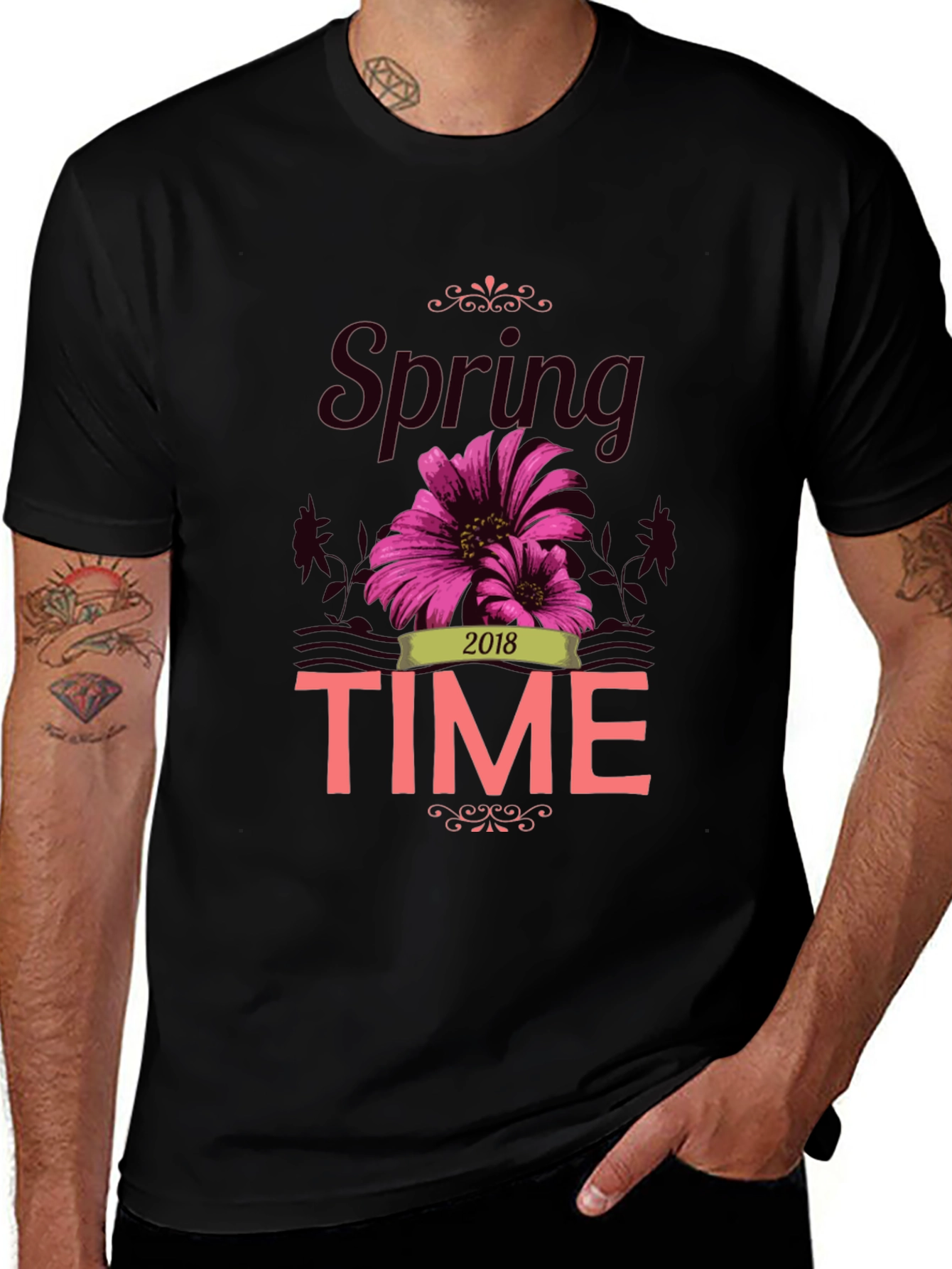 Spring Time 2018 Graphic Tee - Black