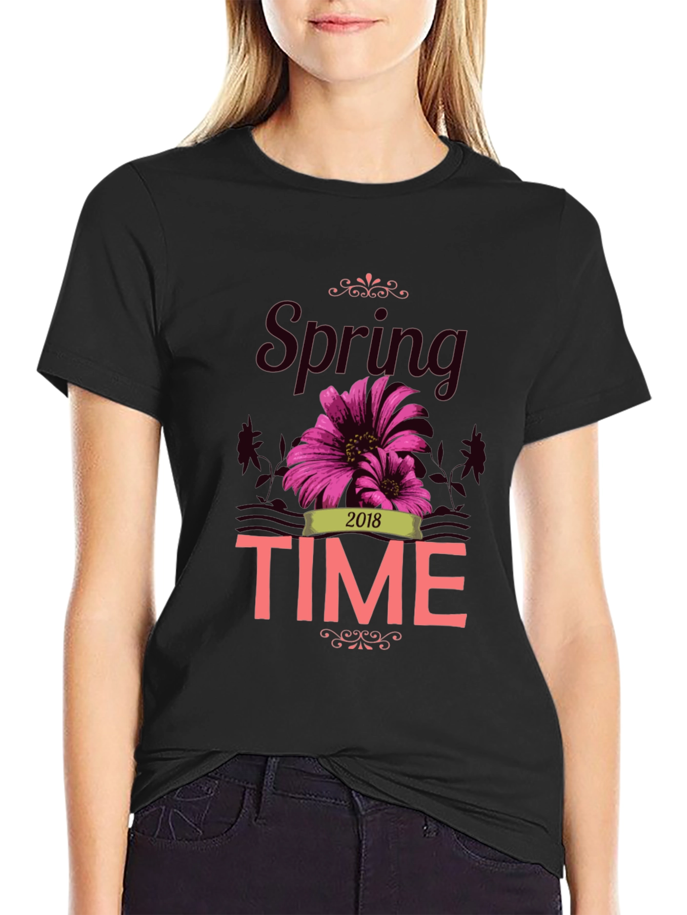 Spring Time 2018 Graphic Tee - Black