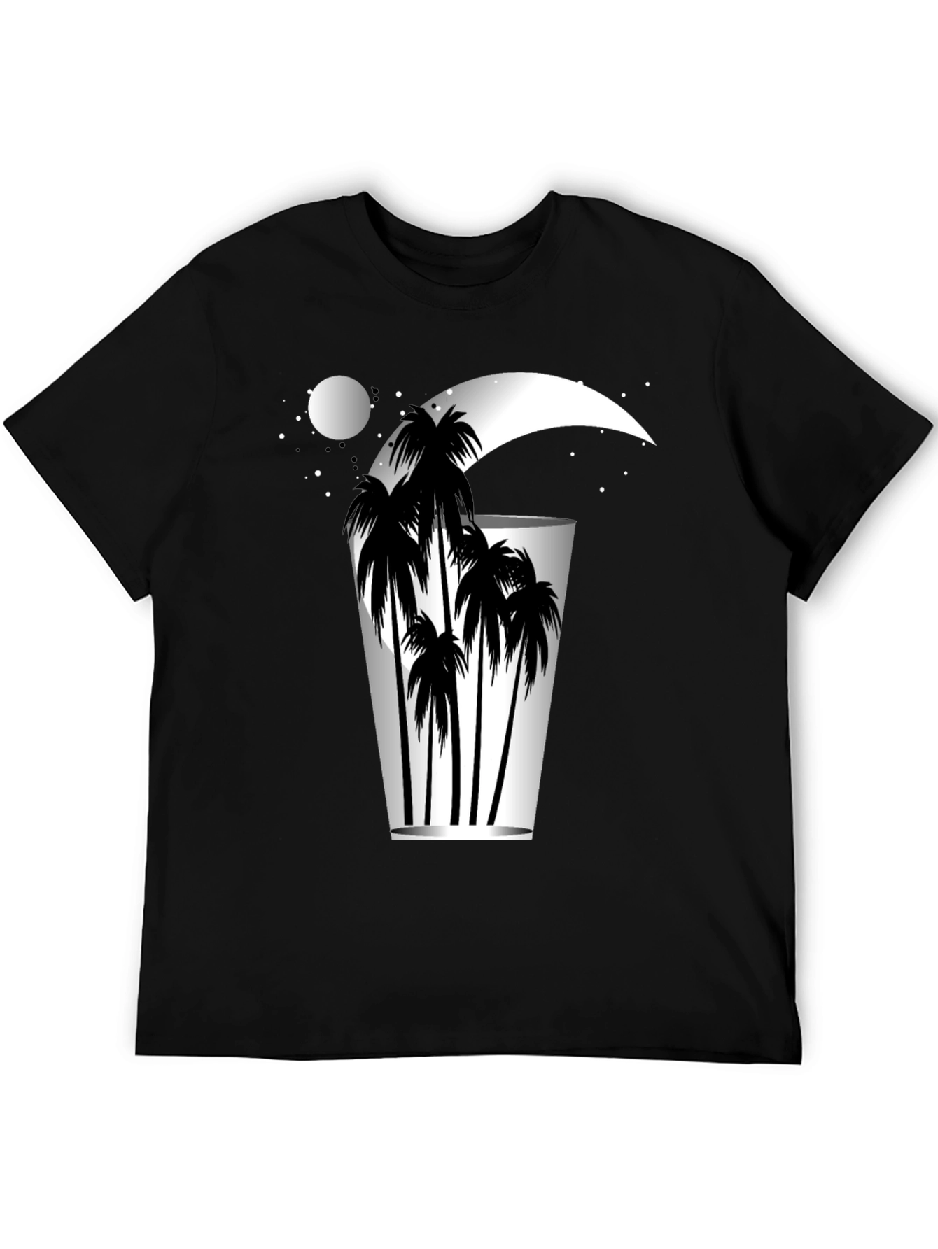 Tropical Moon Palm Tree Graphic Tee - Relaxed Fit