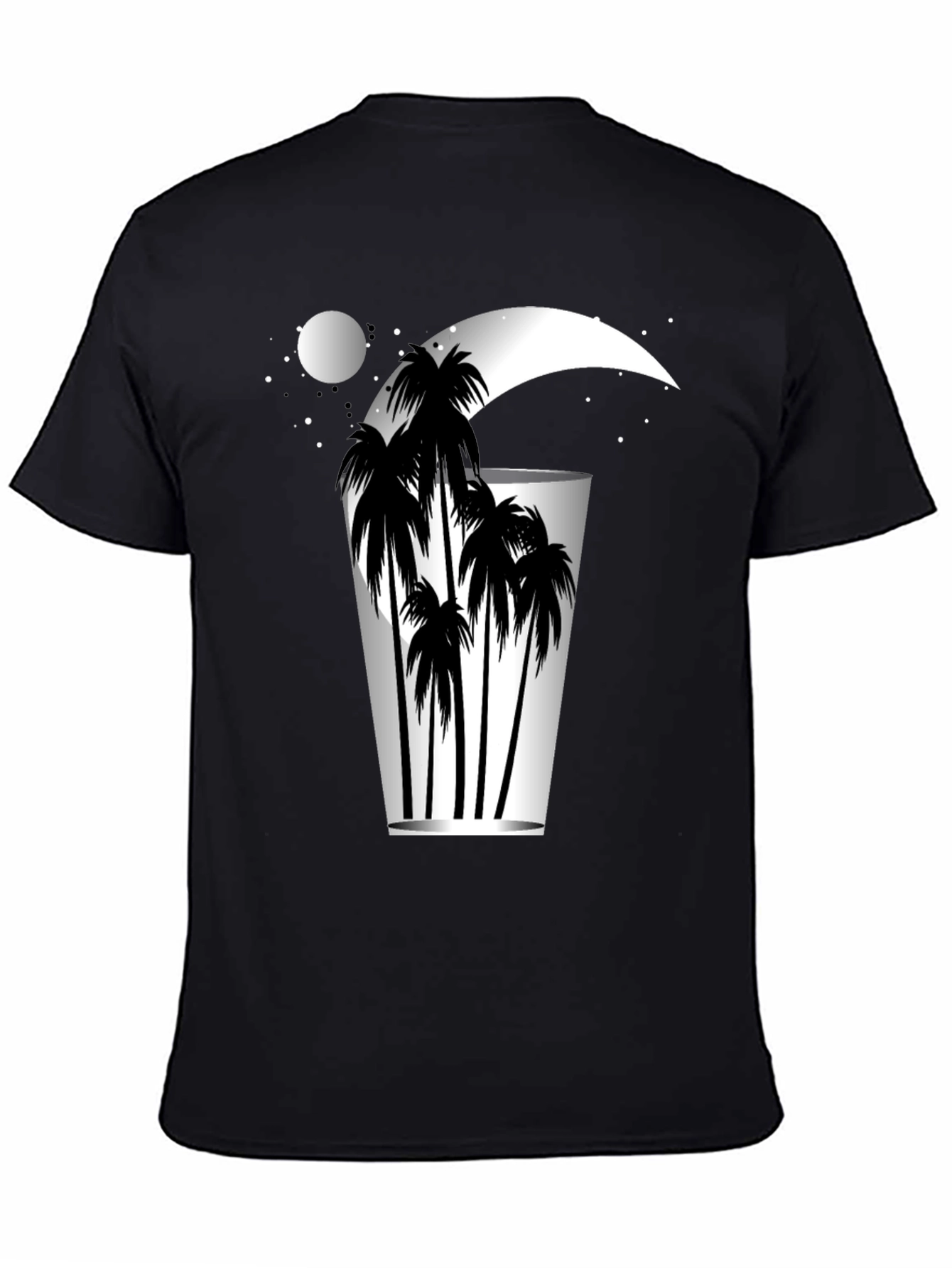 Tropical Moon Palm Tree Graphic Tee - Relaxed Fit