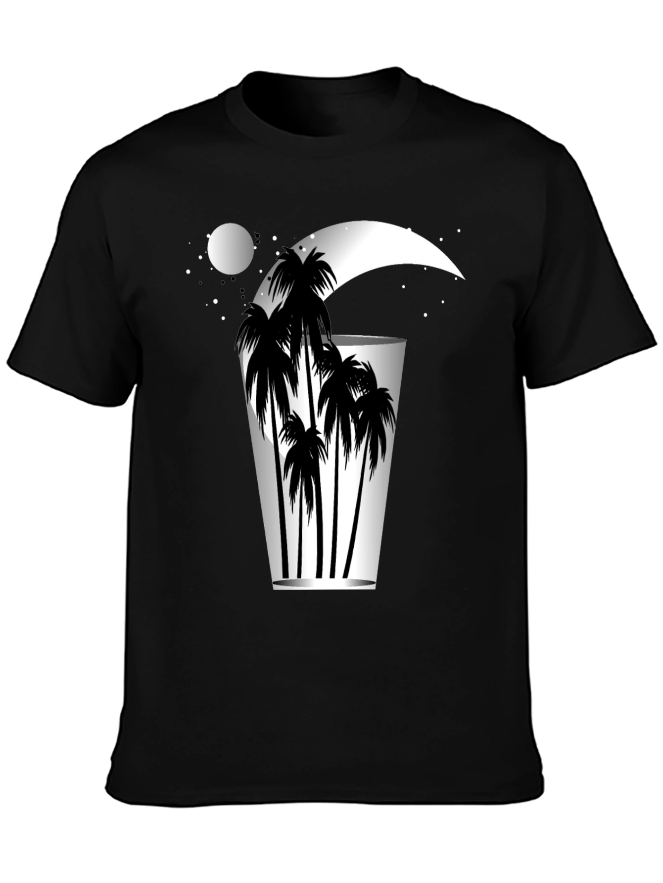 Tropical Moon Palm Tree Graphic Tee - Relaxed Fit