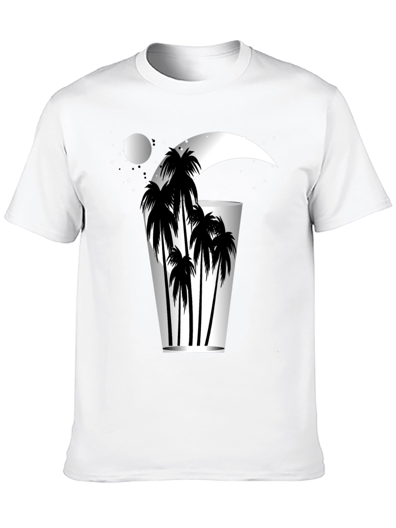 Tropical Moon Palm Tree Graphic Tee - Relaxed Fit