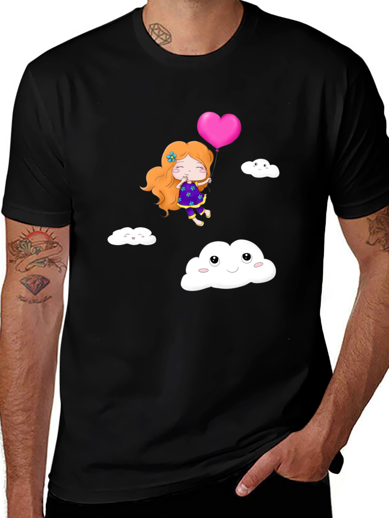 Cute Girl Heart Balloon T-Shirt