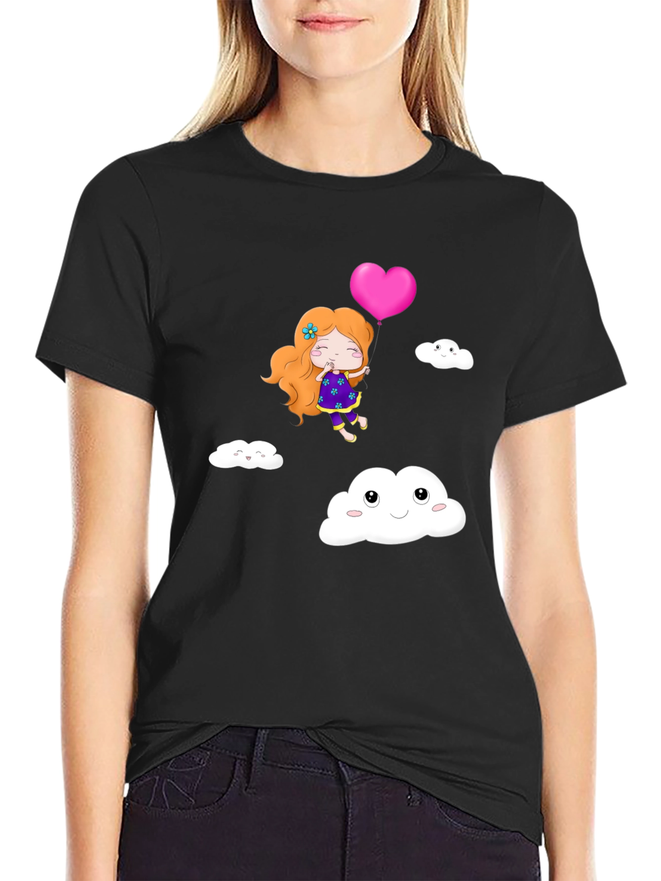 Cute Girl Heart Balloon T-Shirt