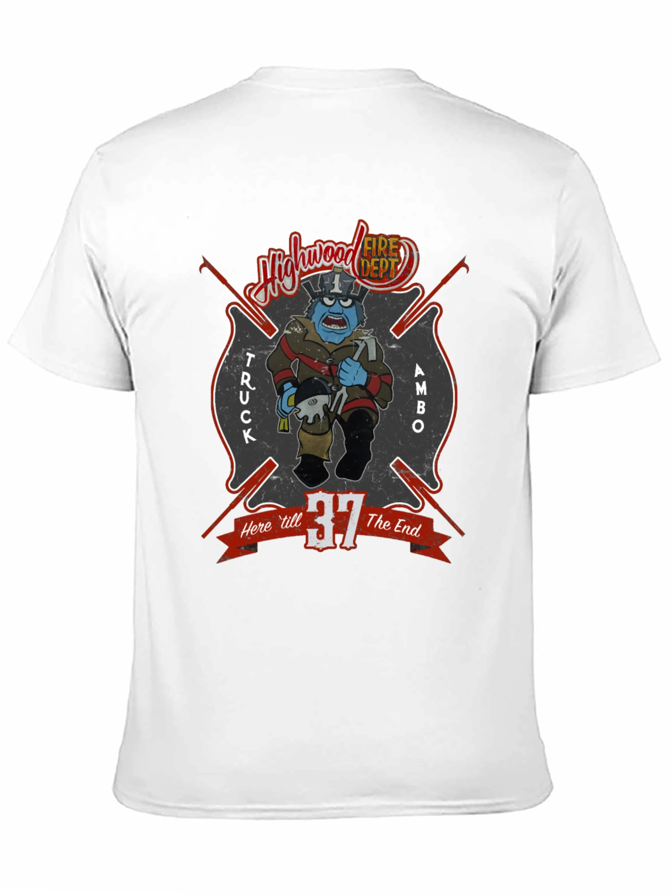 Highwood Fire Dept Cartoon Graphic T-Shirt