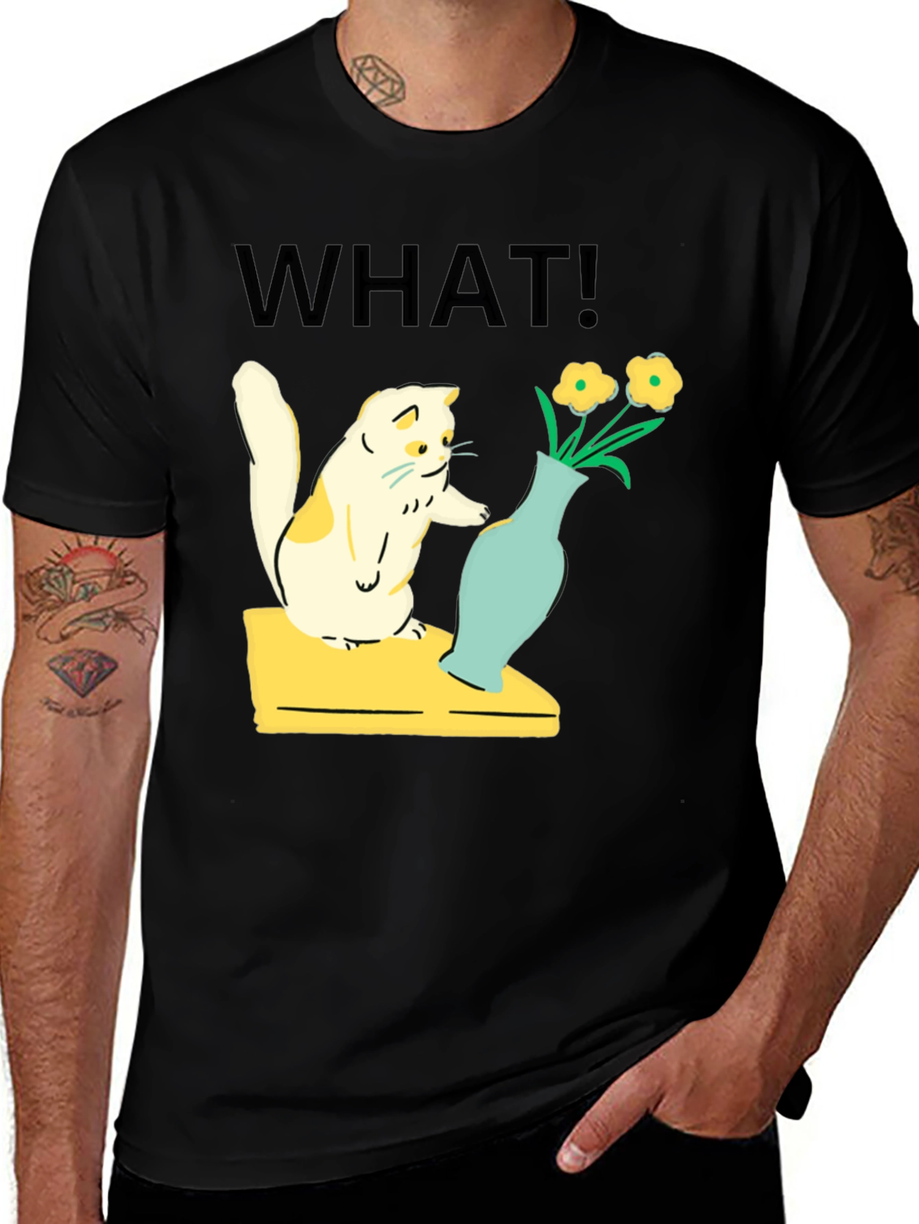 Funny Cat WHAT! Graphic T-Shirt