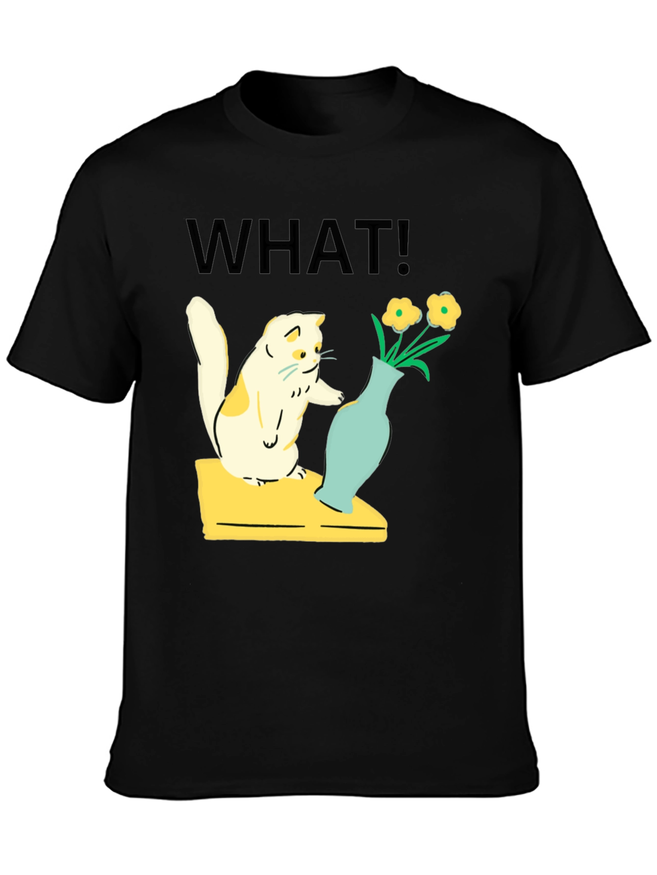 Funny Cat WHAT! Graphic T-Shirt