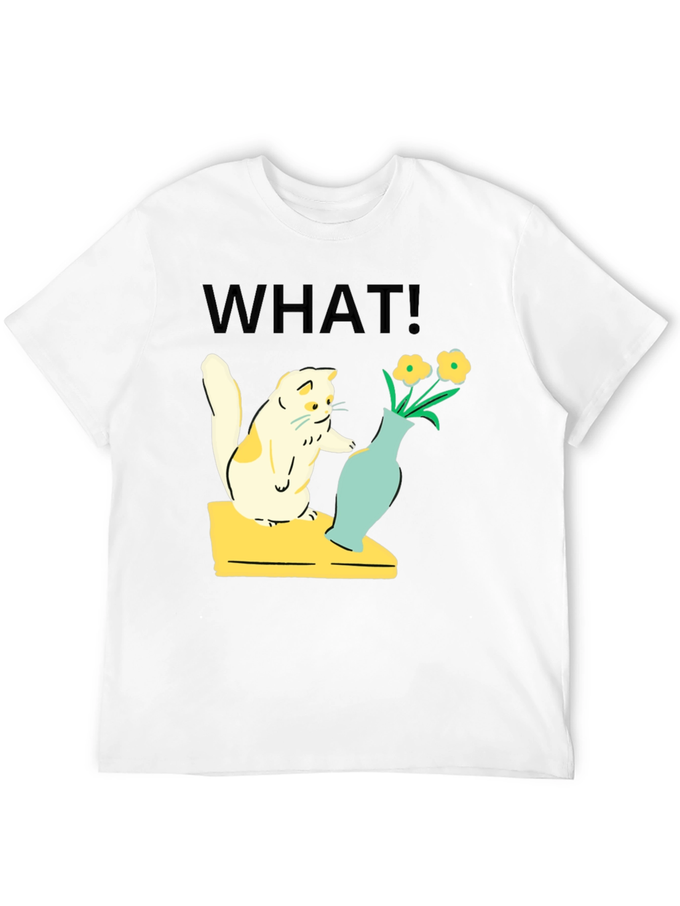 Funny Cat WHAT! Graphic T-Shirt