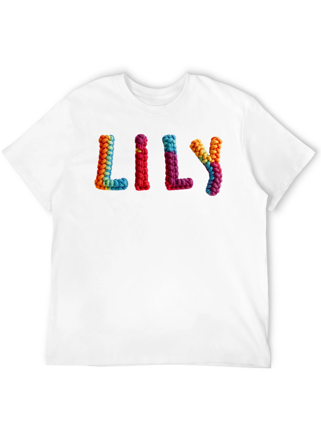 Lily Rainbow Knit Letter T-Shirt - Unisex