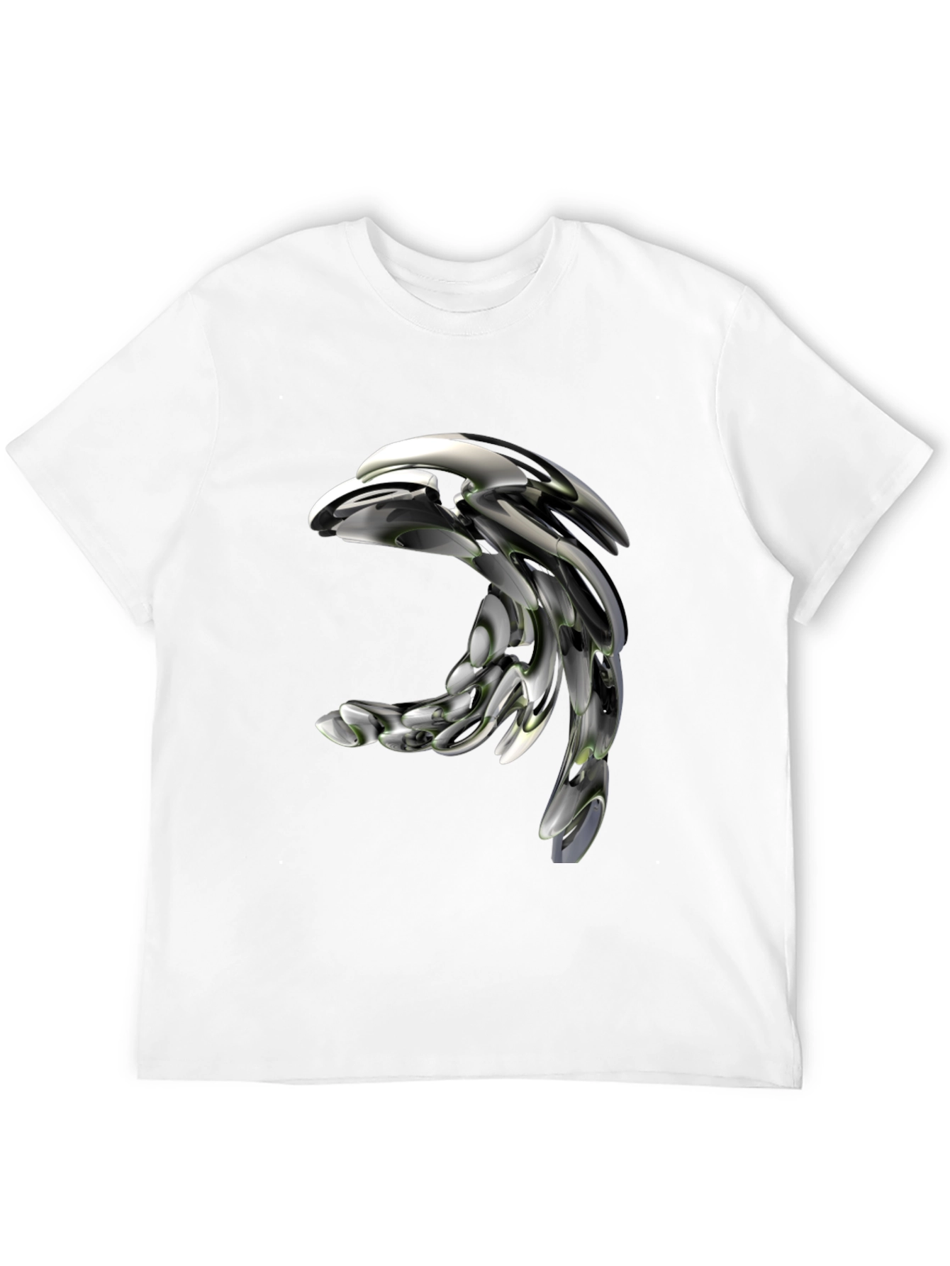 Futuristic Metallic Dolphin Graphic T-Shirt