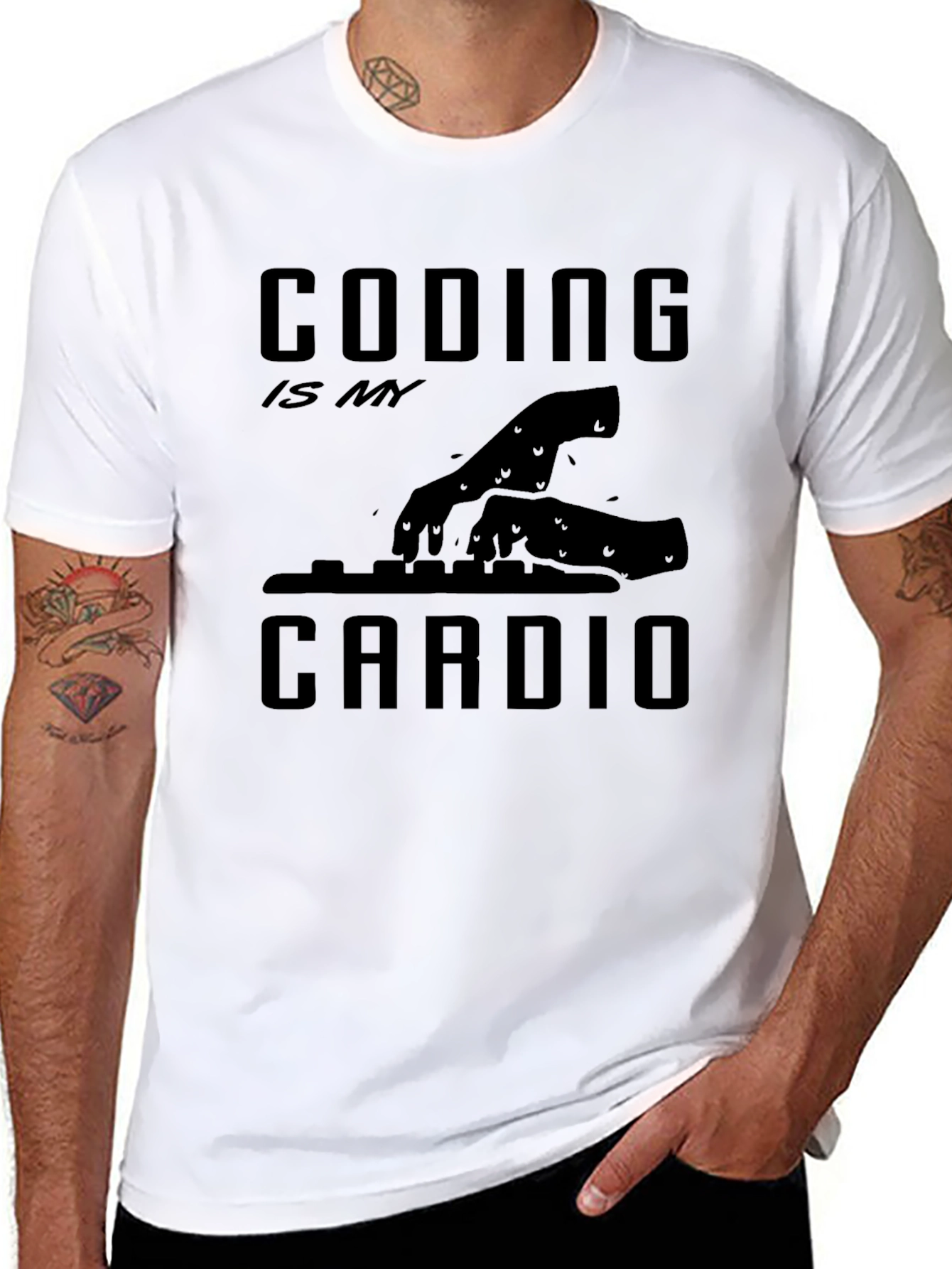 Coding is My Cardio Black T-Shirt