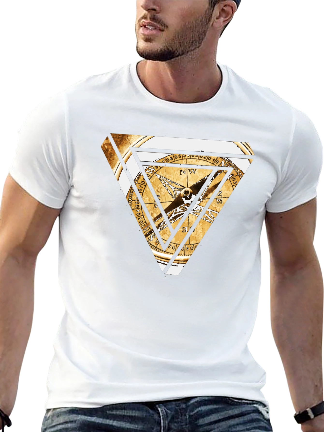Triangle Compass Graphic Tee - Black