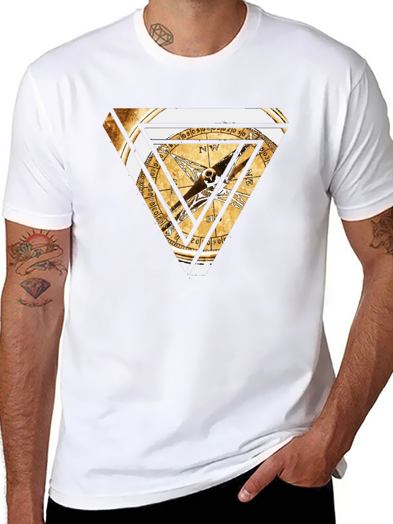 Triangle Compass Graphic Tee - Black