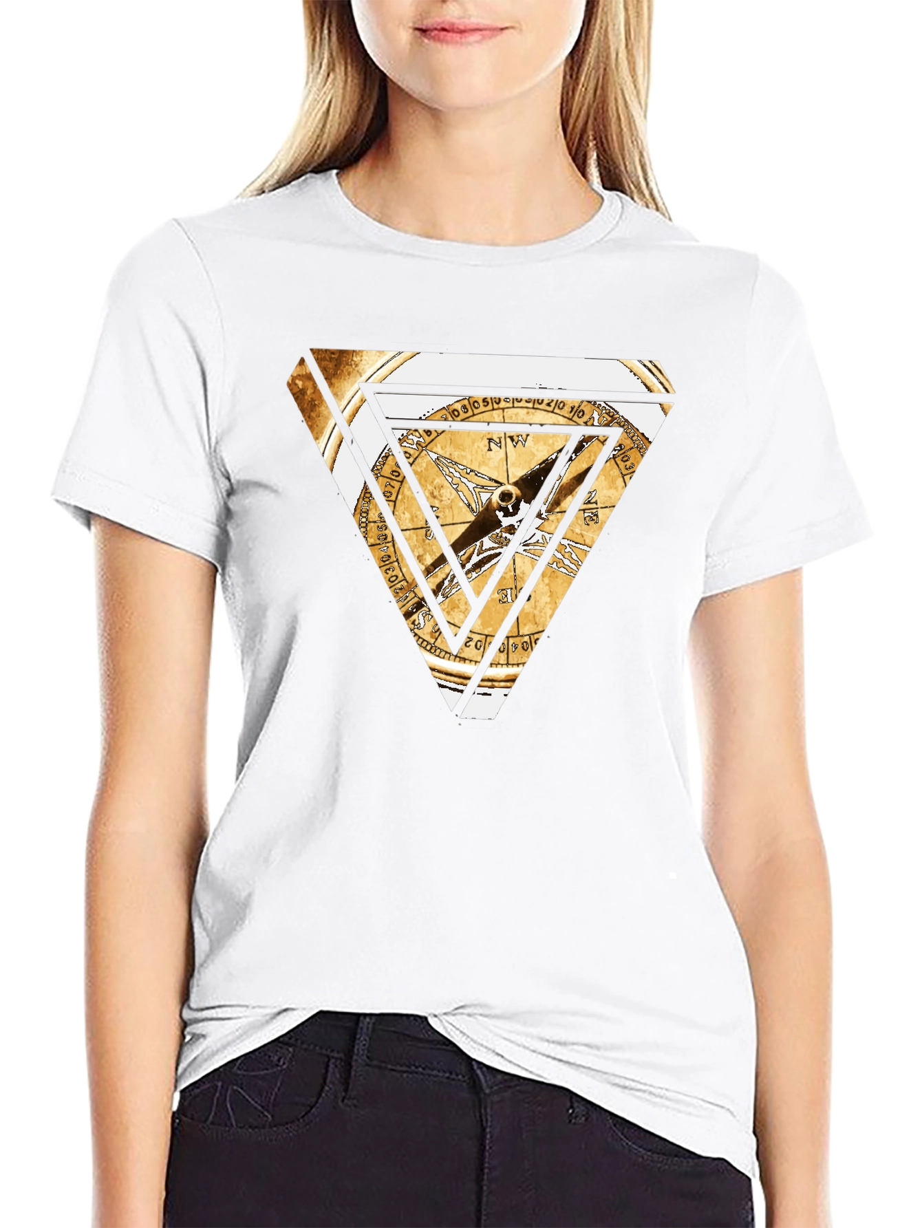 Triangle Compass Graphic Tee - Black
