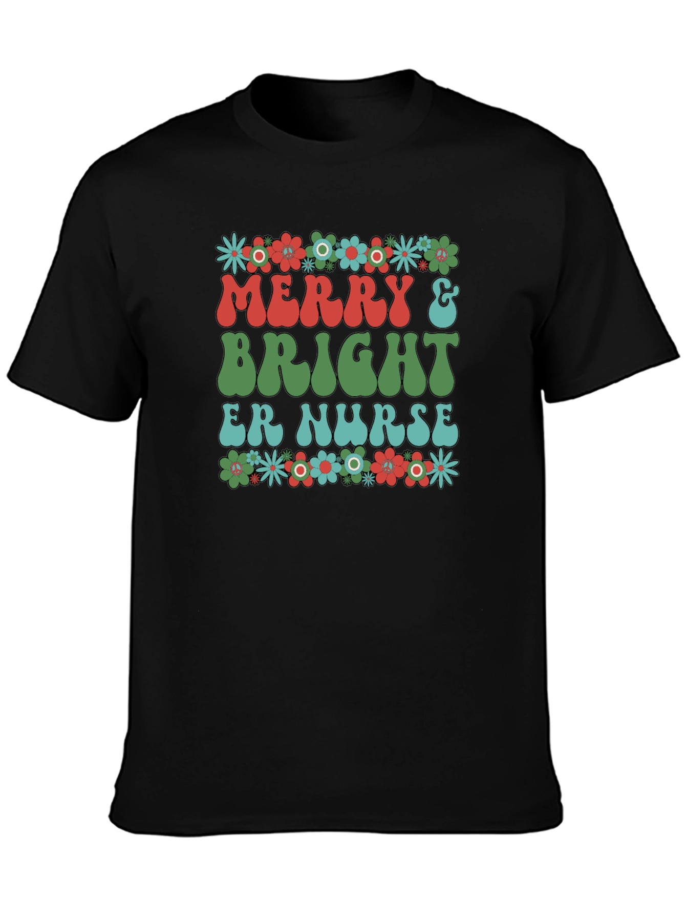 Merry & Bright ER Nurse Christmas T-Shirt
