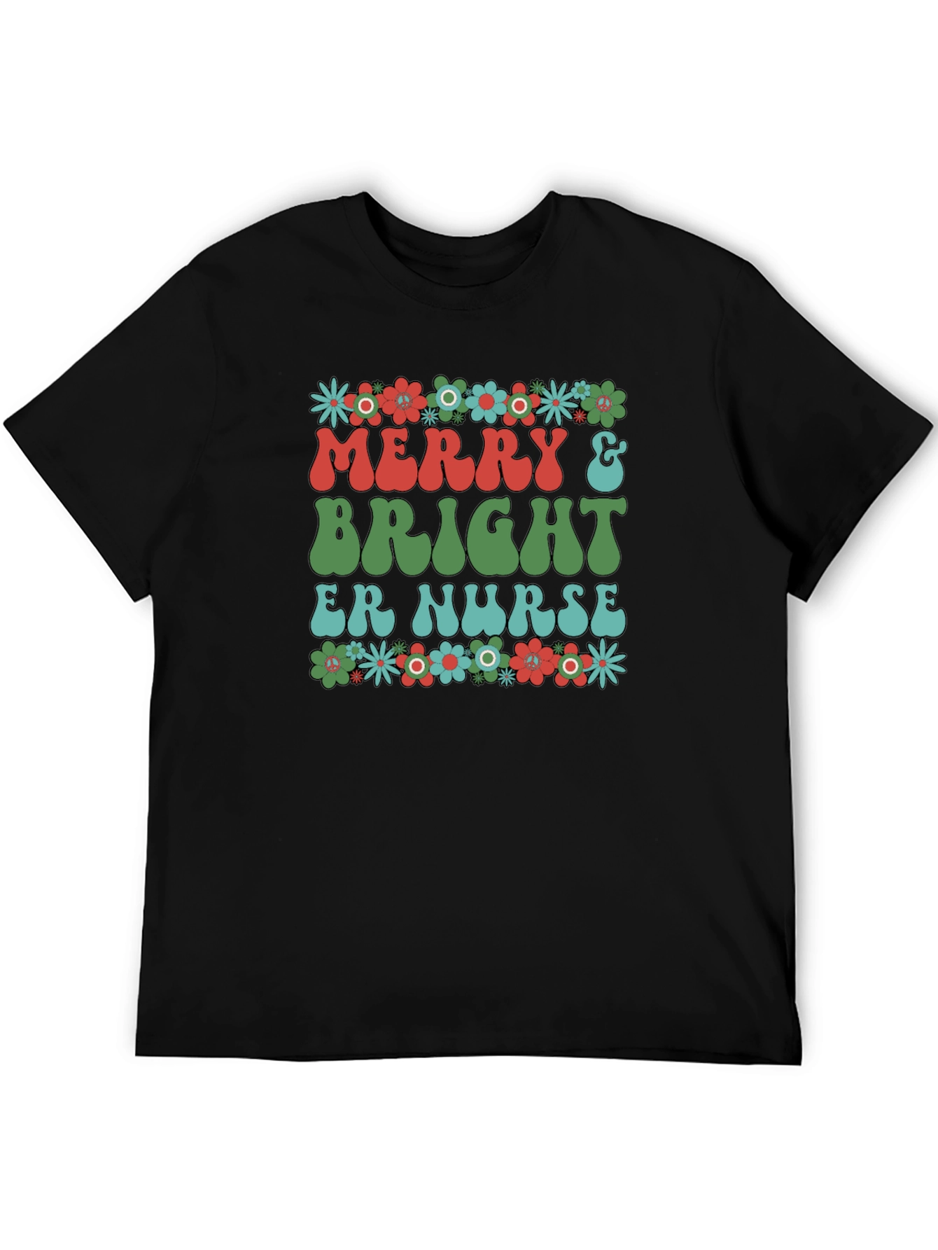 Merry & Bright ER Nurse Christmas T-Shirt