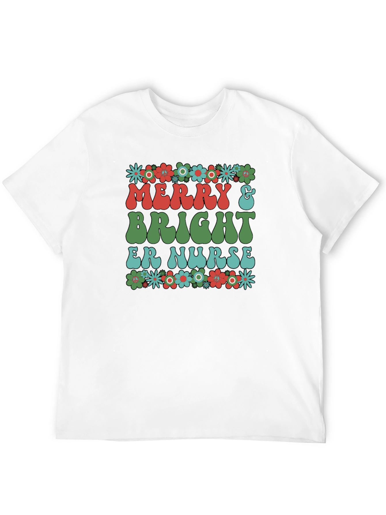Merry & Bright ER Nurse Christmas T-Shirt