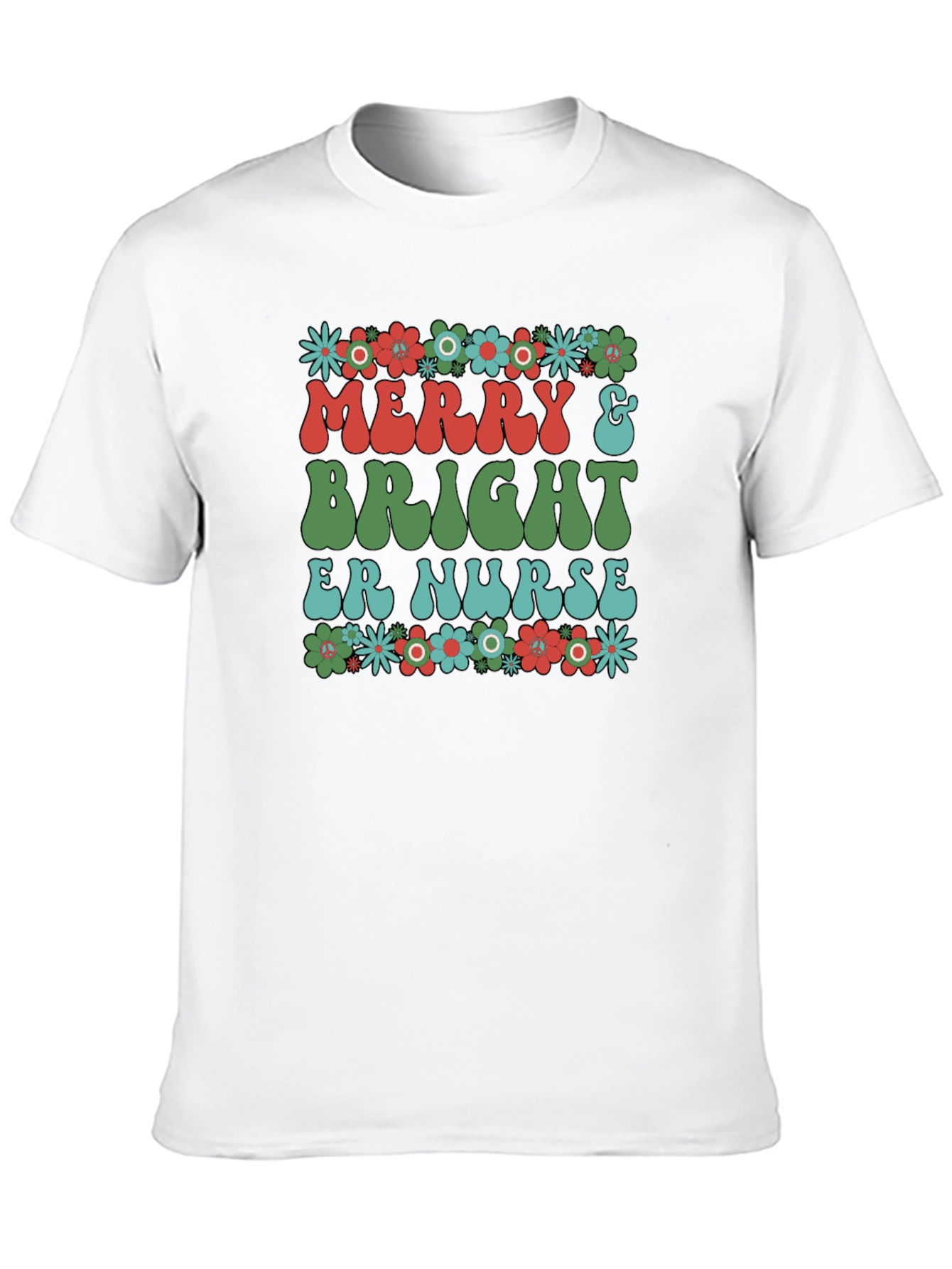 Merry & Bright ER Nurse Christmas T-Shirt