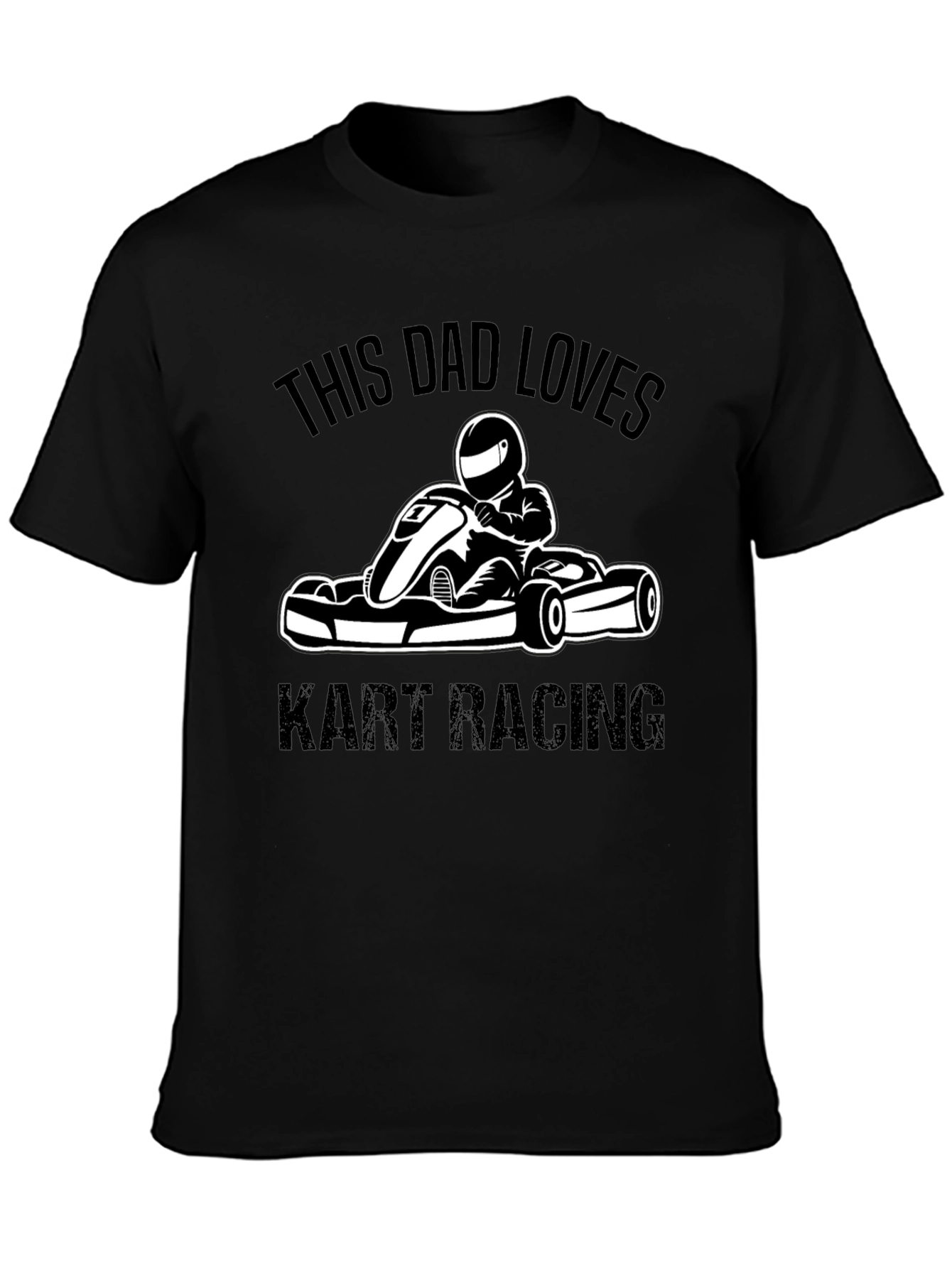 Dad Loves Kart Racing Black T-Shirt