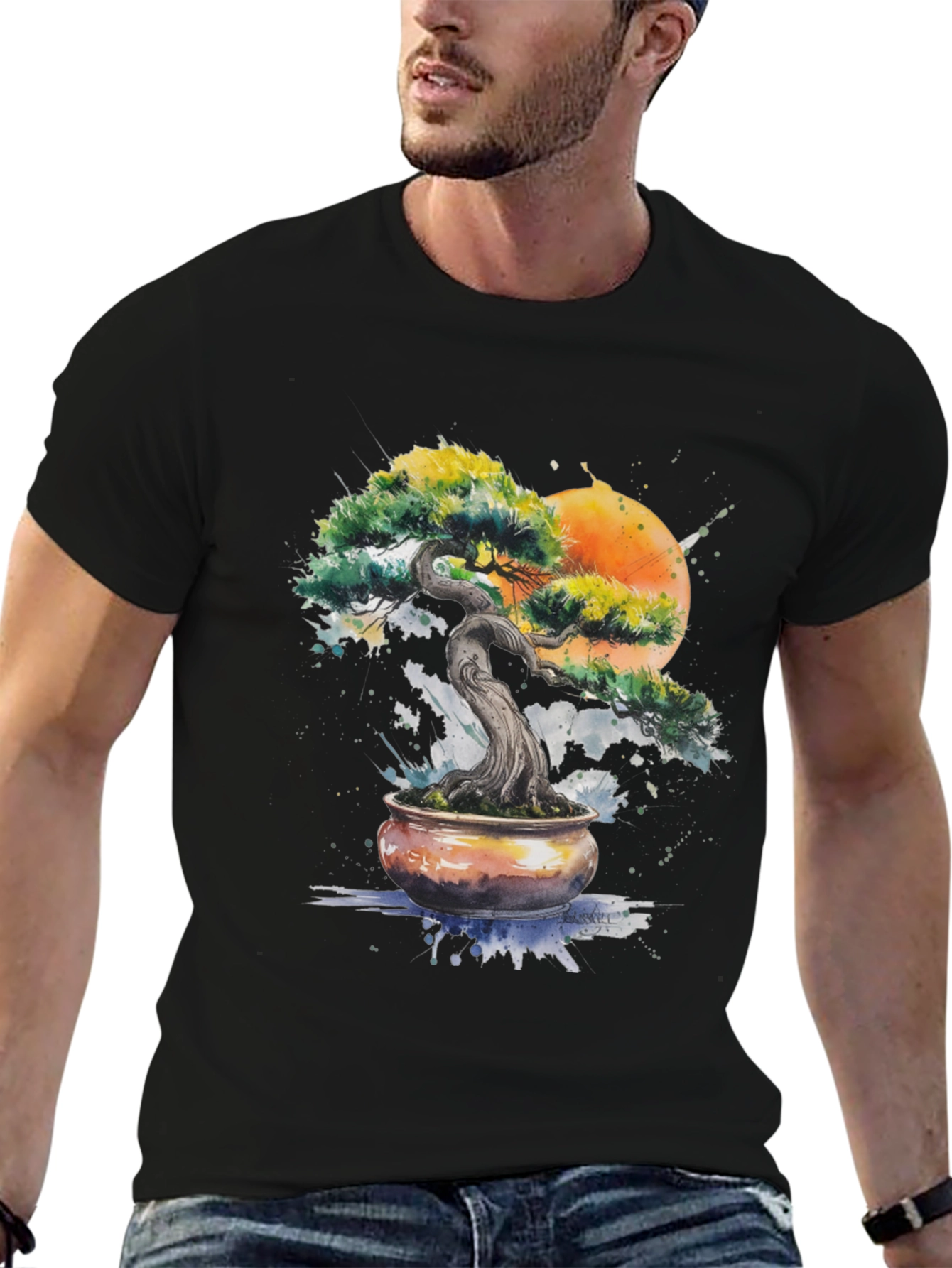 Bonsai Tree Art Graphic T-Shirt